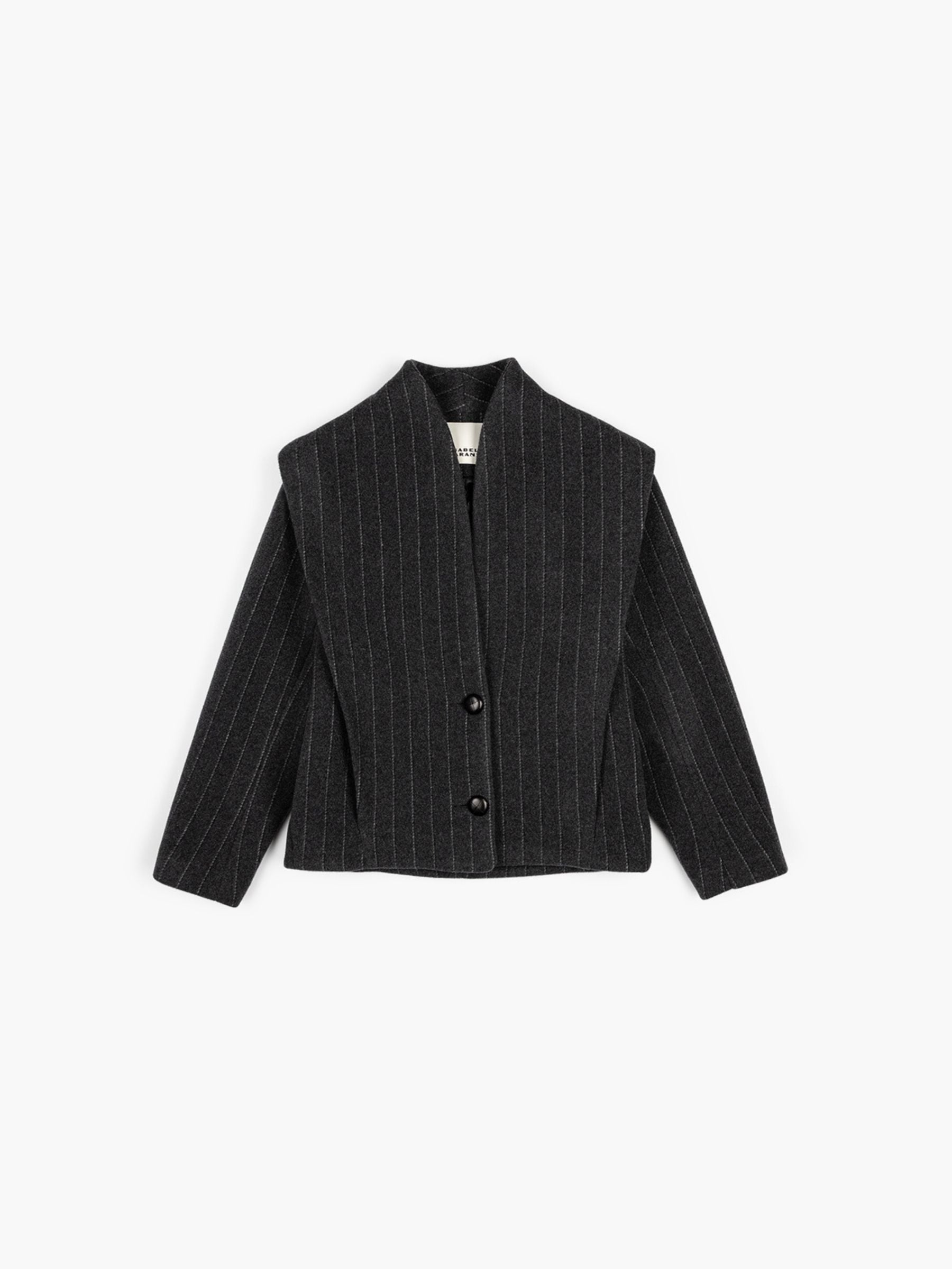 Isabel Marant Dyogo Striped Wool Jacket Anthracite