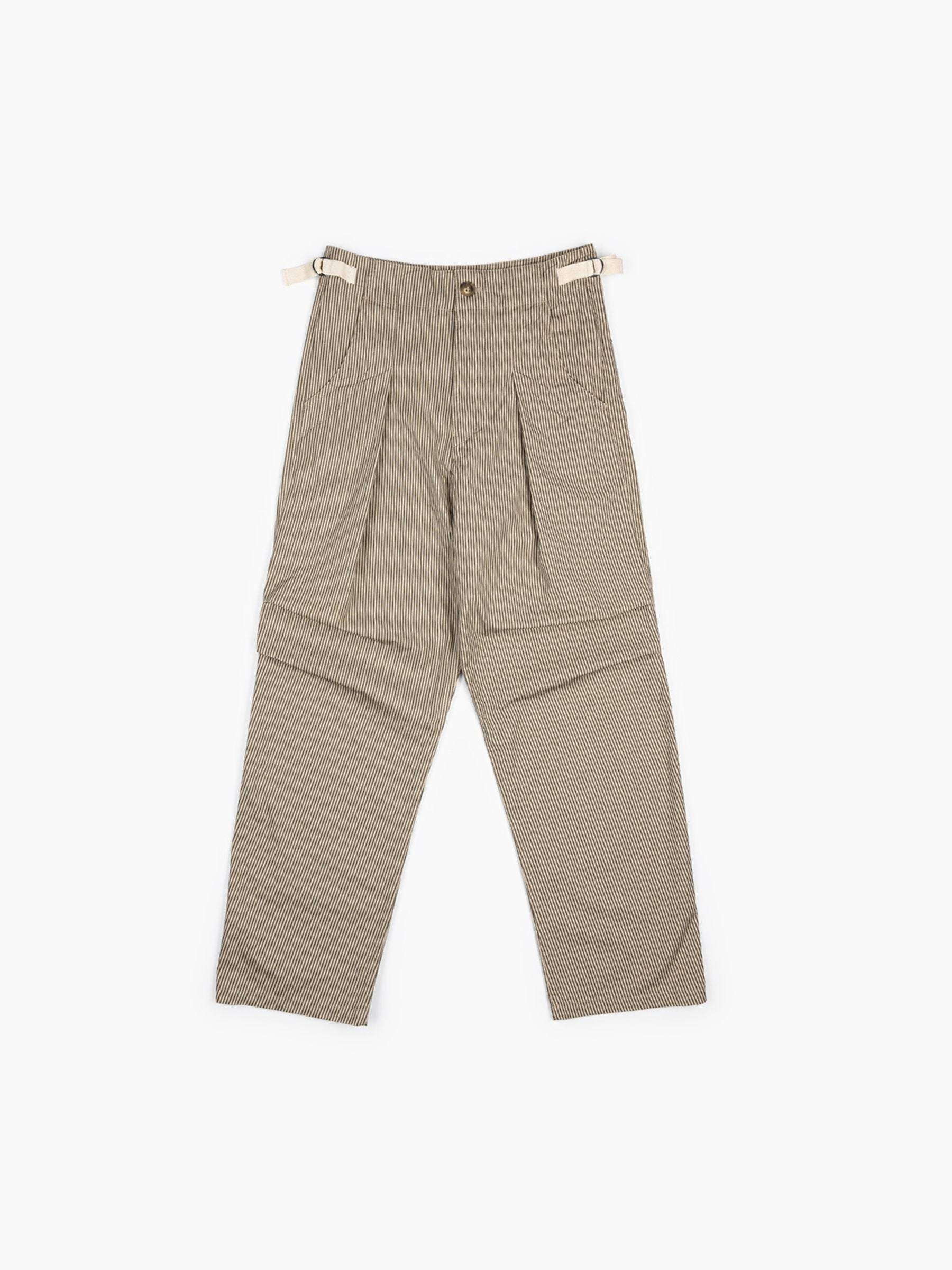 Isabel Marant Etoile Ceryne Striped Pants Beige Khaki