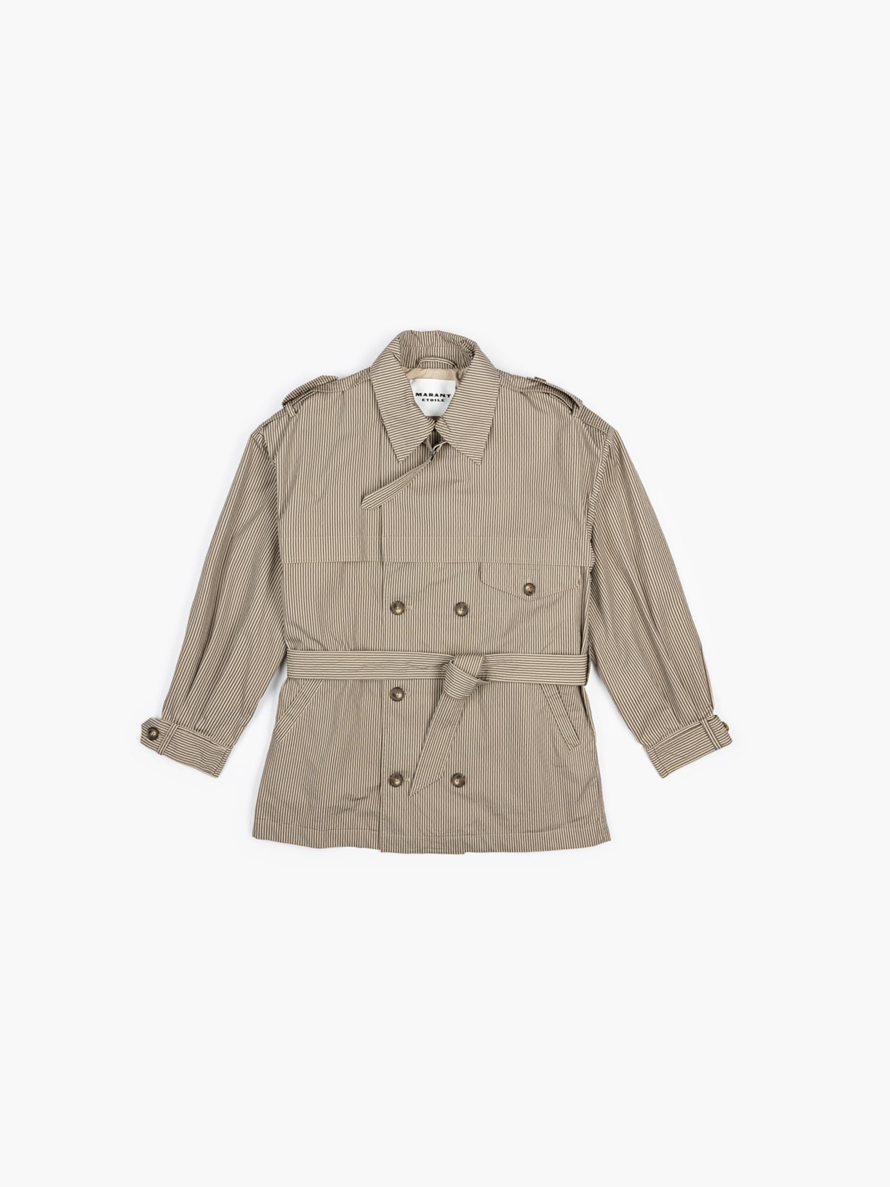 Isabel Marant Etoile Claya Striped Jacket Beige Khaki