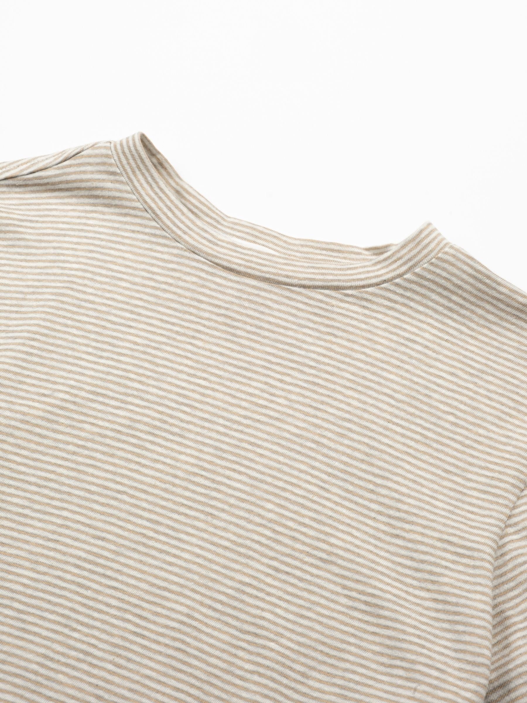 Isabel Marant Etoile Zewel Striped Linen Tee Ecru Peach