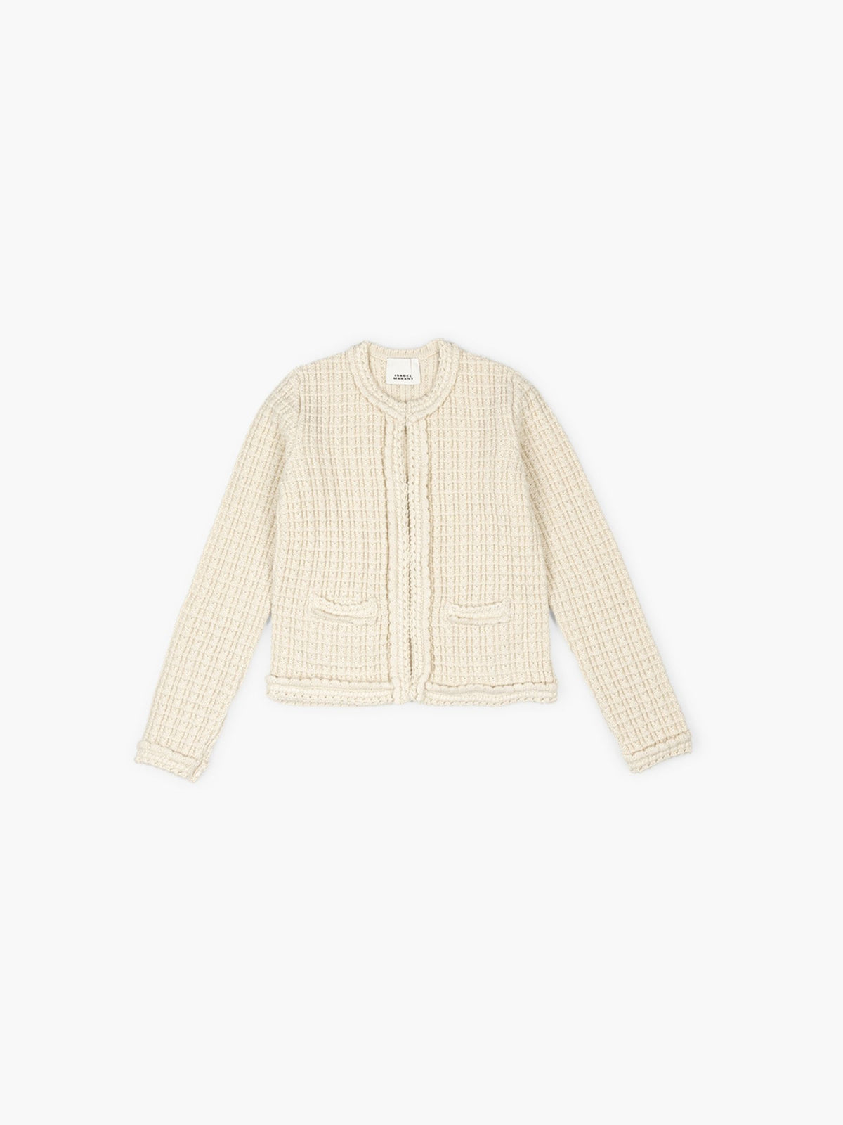 Isabel Marant Hortense Cable Chic Knit Jacket Ecru
