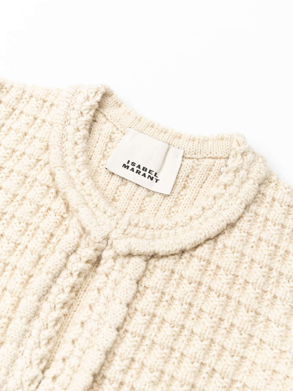 Isabel Marant Hortense Cable Chic Knit Jacket Ecru