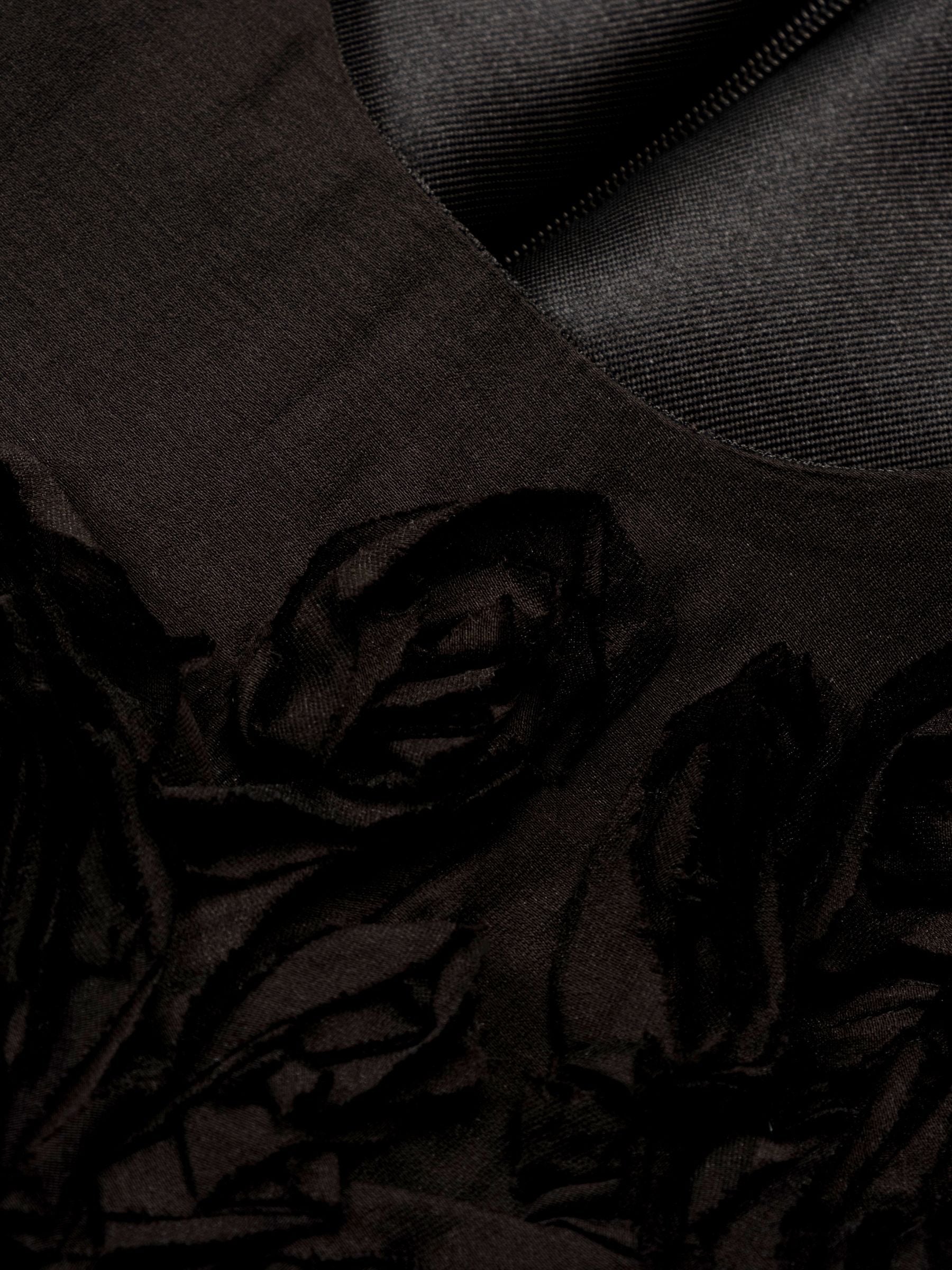Marques Almeida Heavy Satin Flower Embellished Top Black