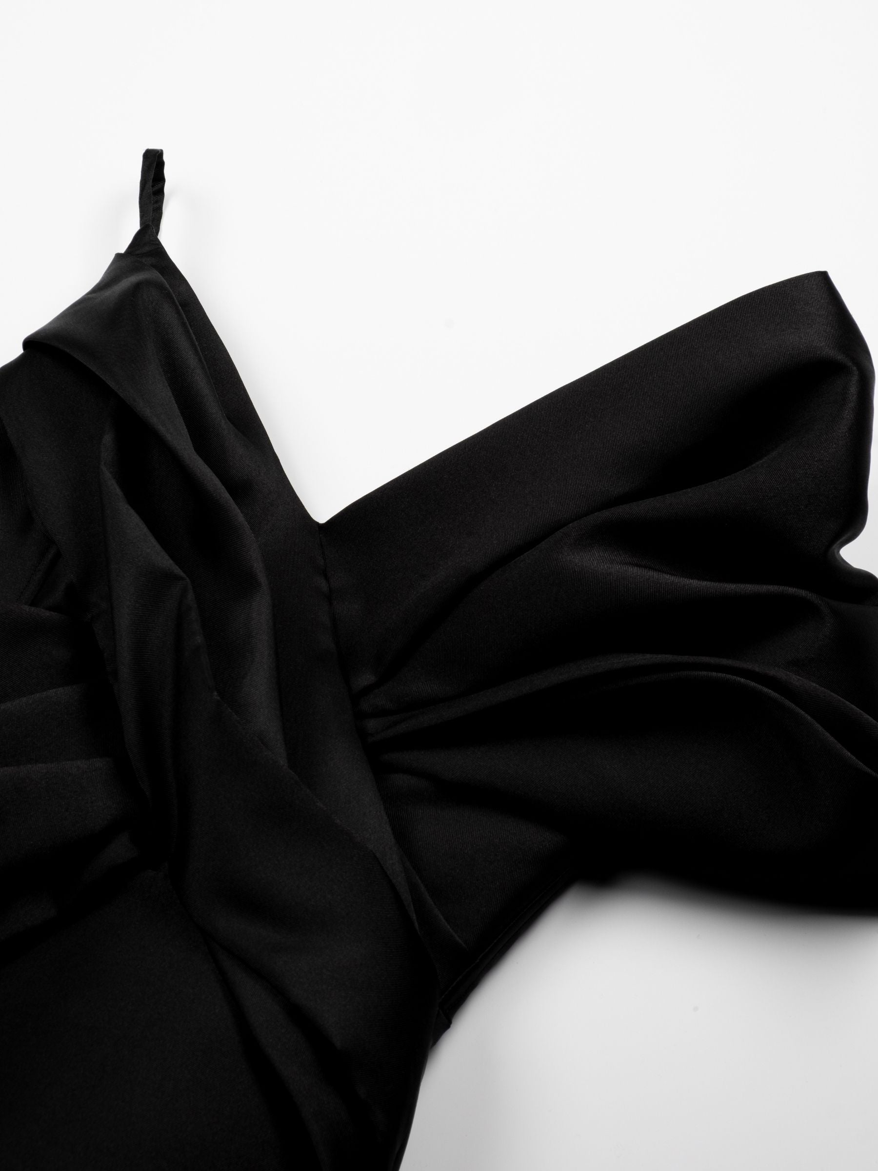 Marques Almeida Heavy Satin Mini Bow Dress Black