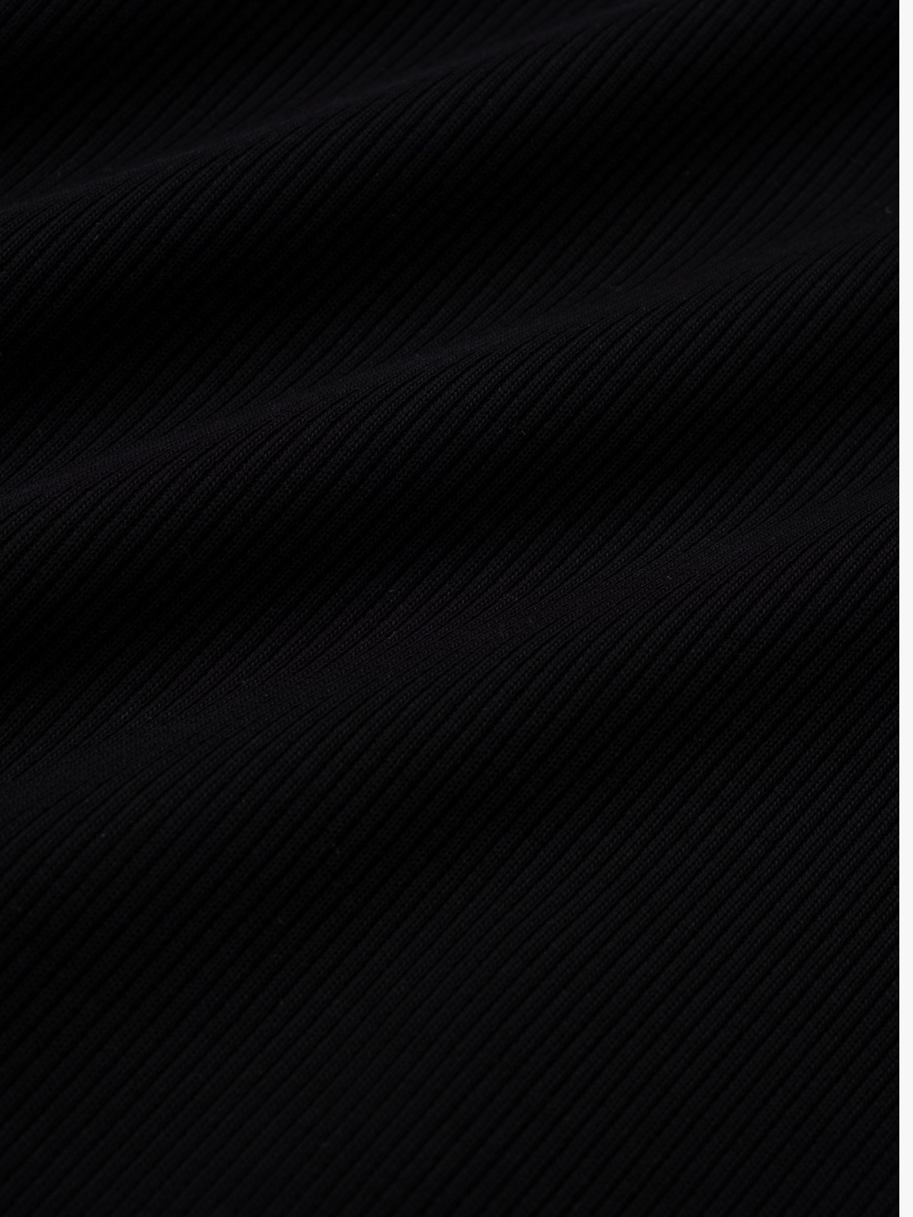 Marques Almeida Heavy Satin Rib Jersey Puff Sleeve Top Black