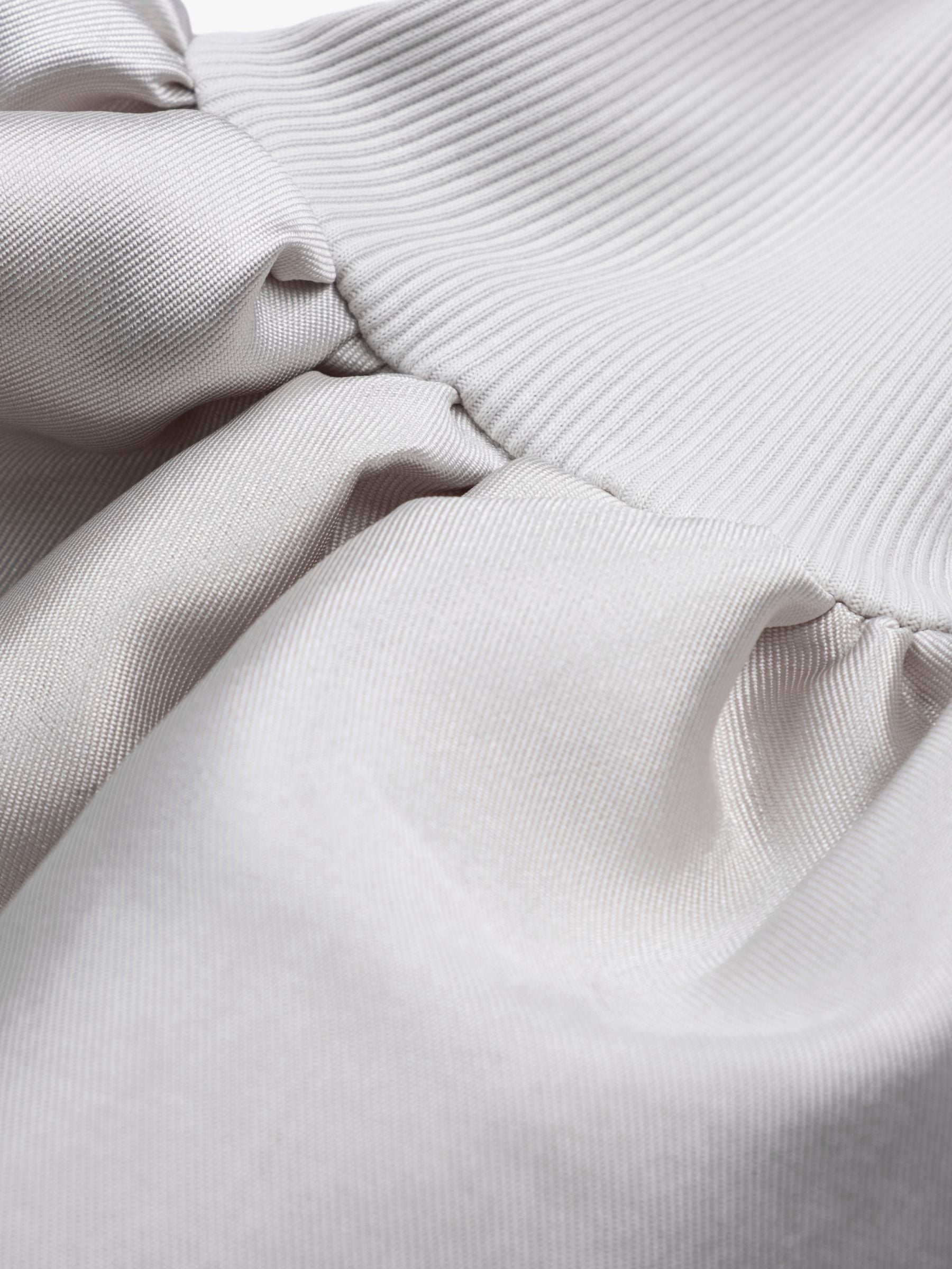 Marques Almeida Heavy Satin Rib Jersey Puff Sleeve Top Silver