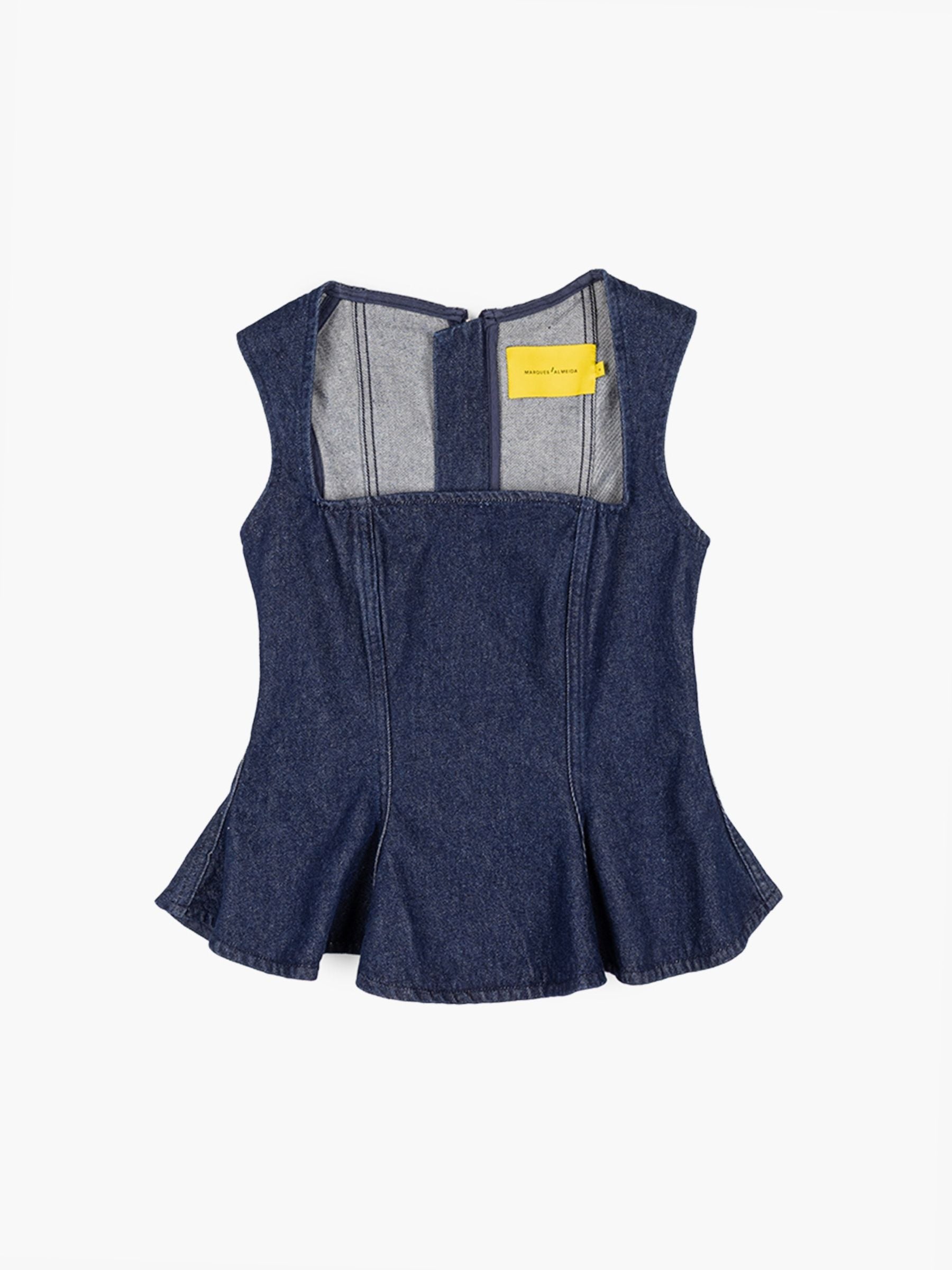 Marques Almeida Indigo Denim Corset Top Blue