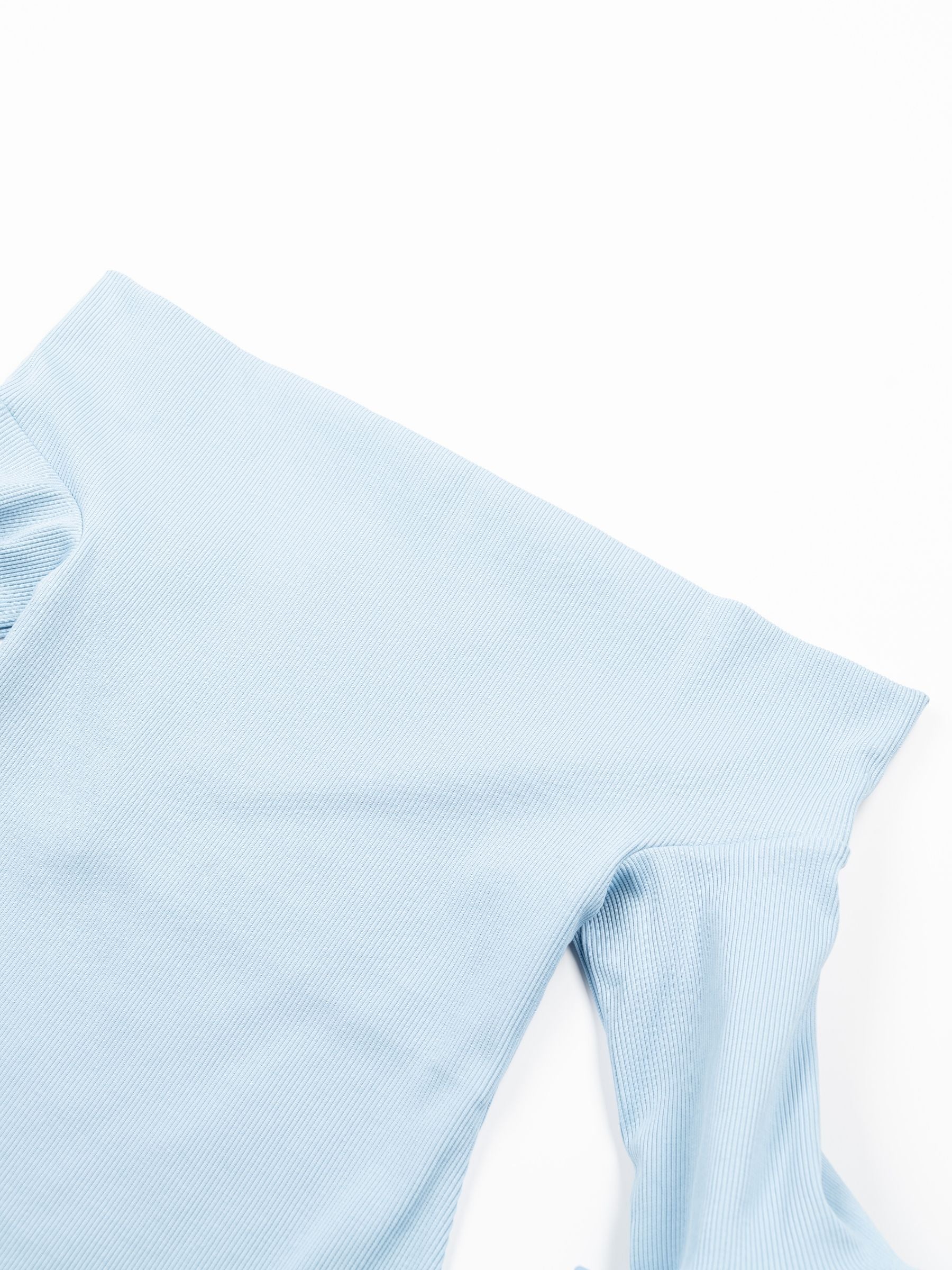 Marques Almeida Heavy Satin Off Shoulder Puff Sleeve Top Blue