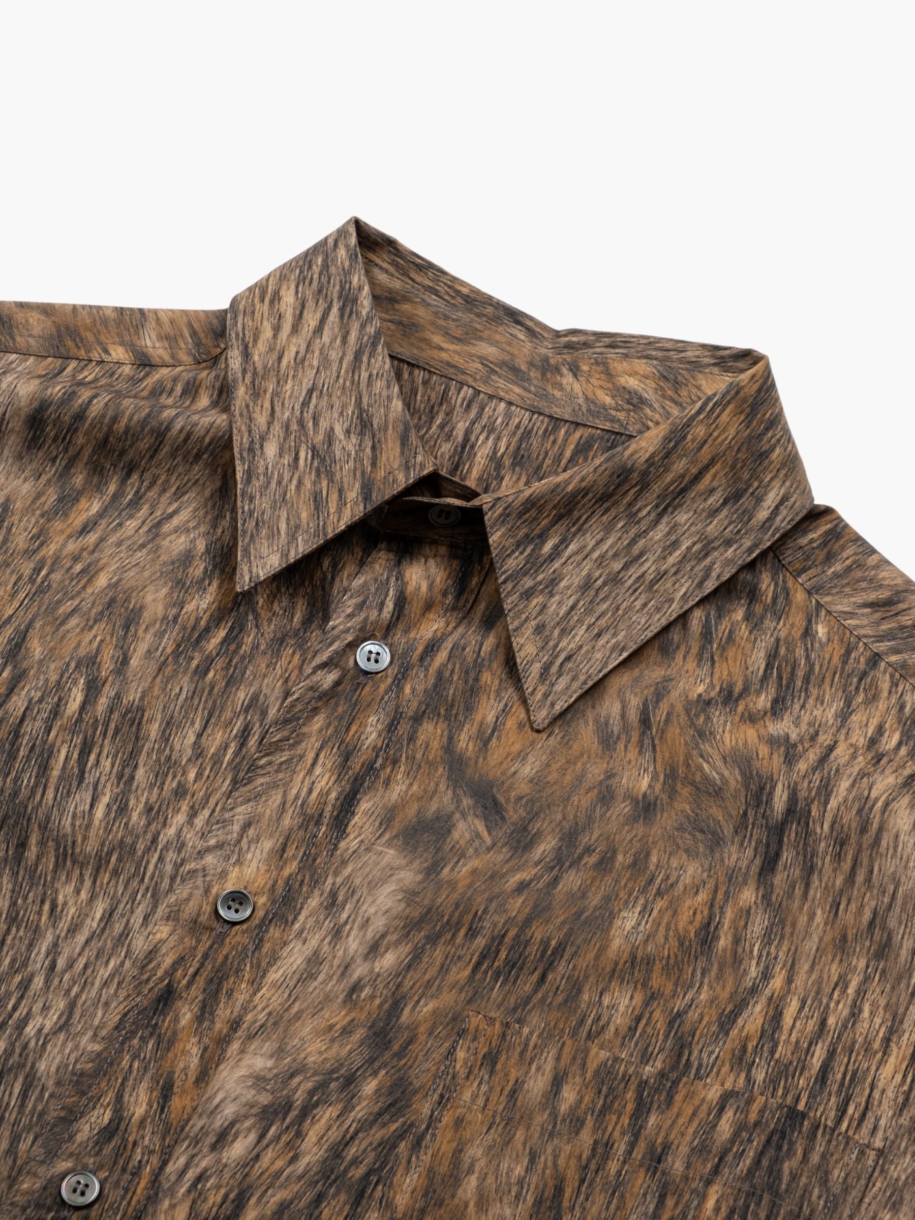 MM6 Maison Margiela Mens Shirt Animal Print Brown
