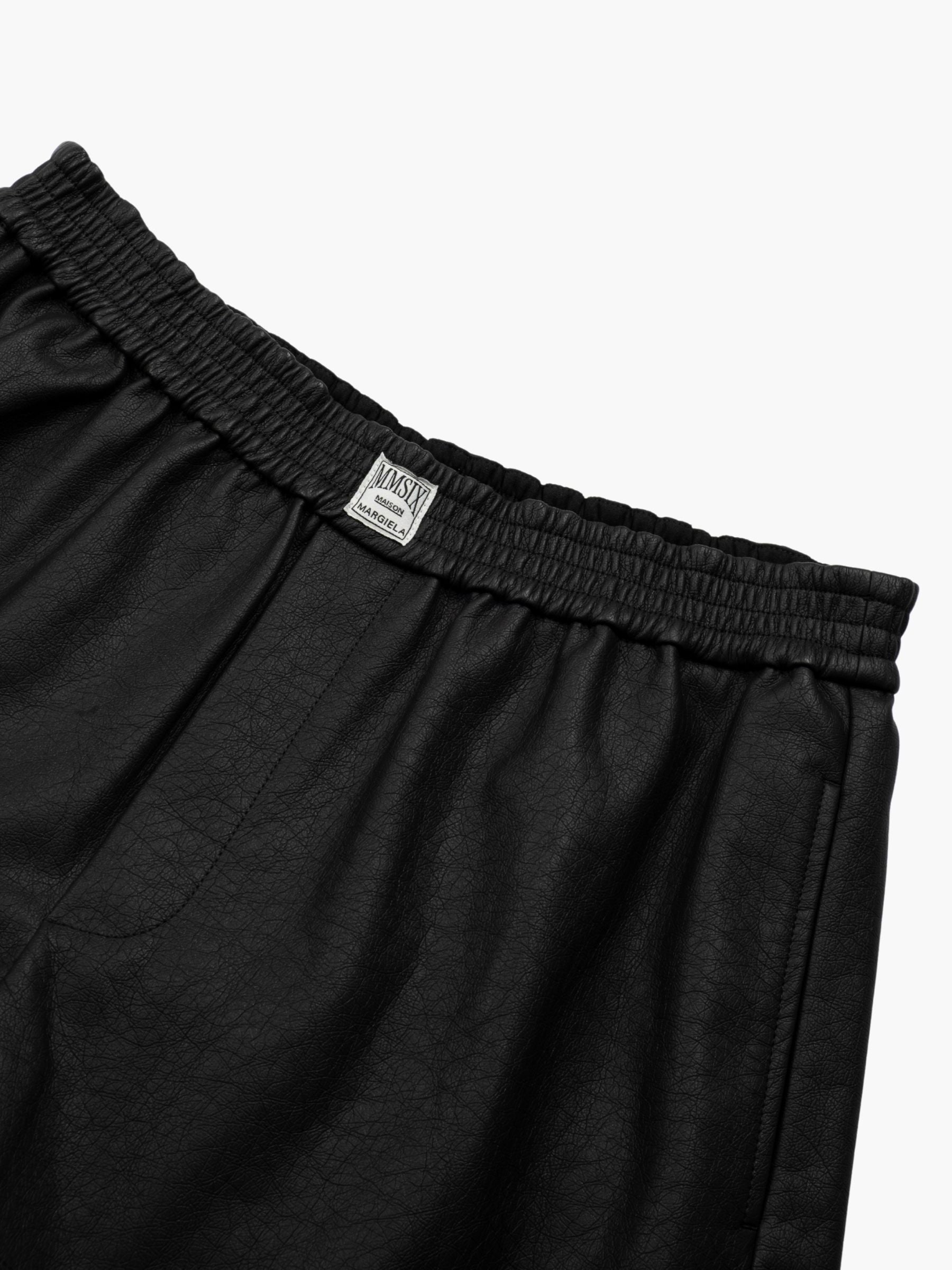 MM6 Maison Margiela Boxer Fake Leather Shorts Black