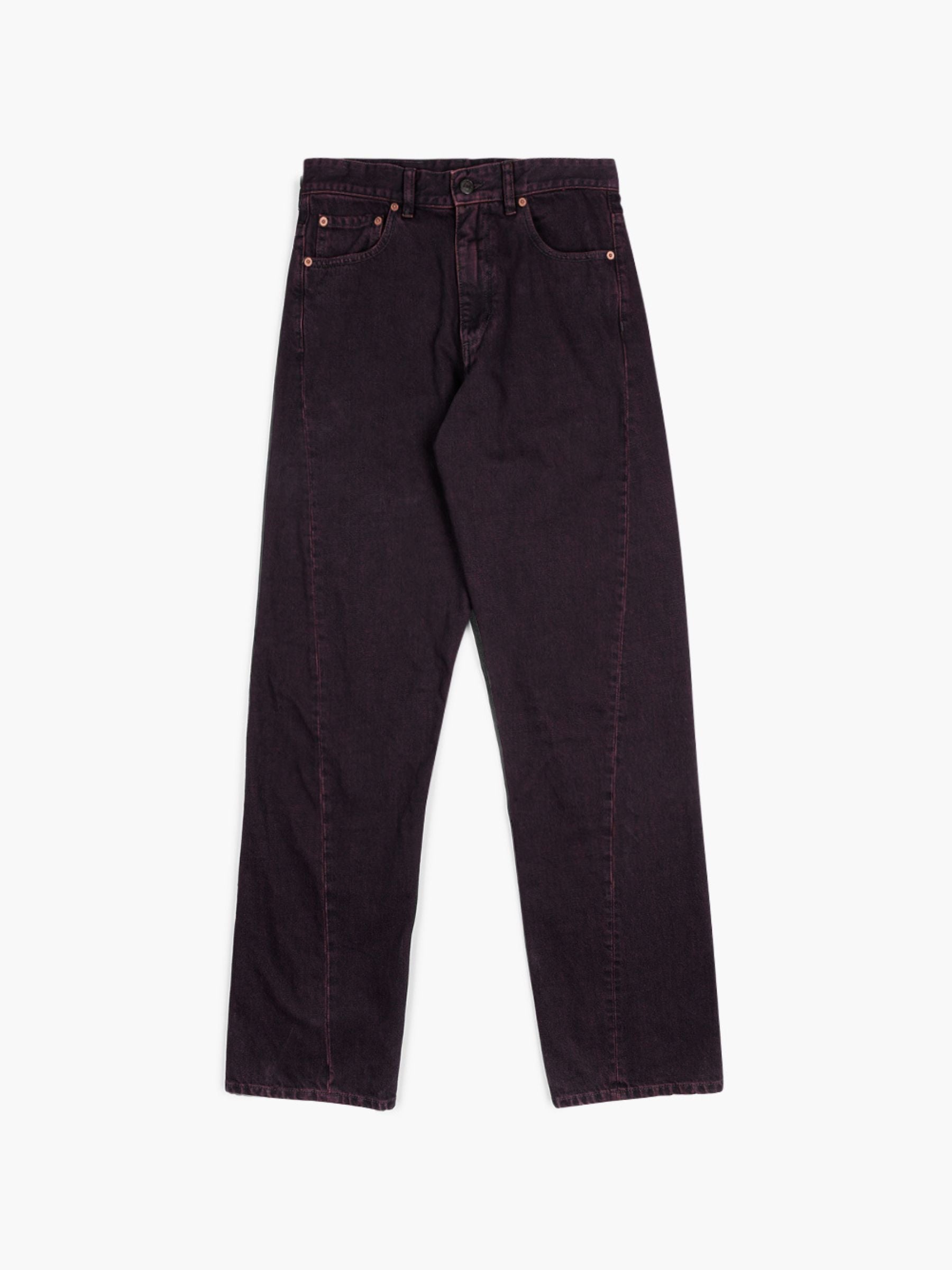 MM6 Loose Denim Pants Washed Red Black