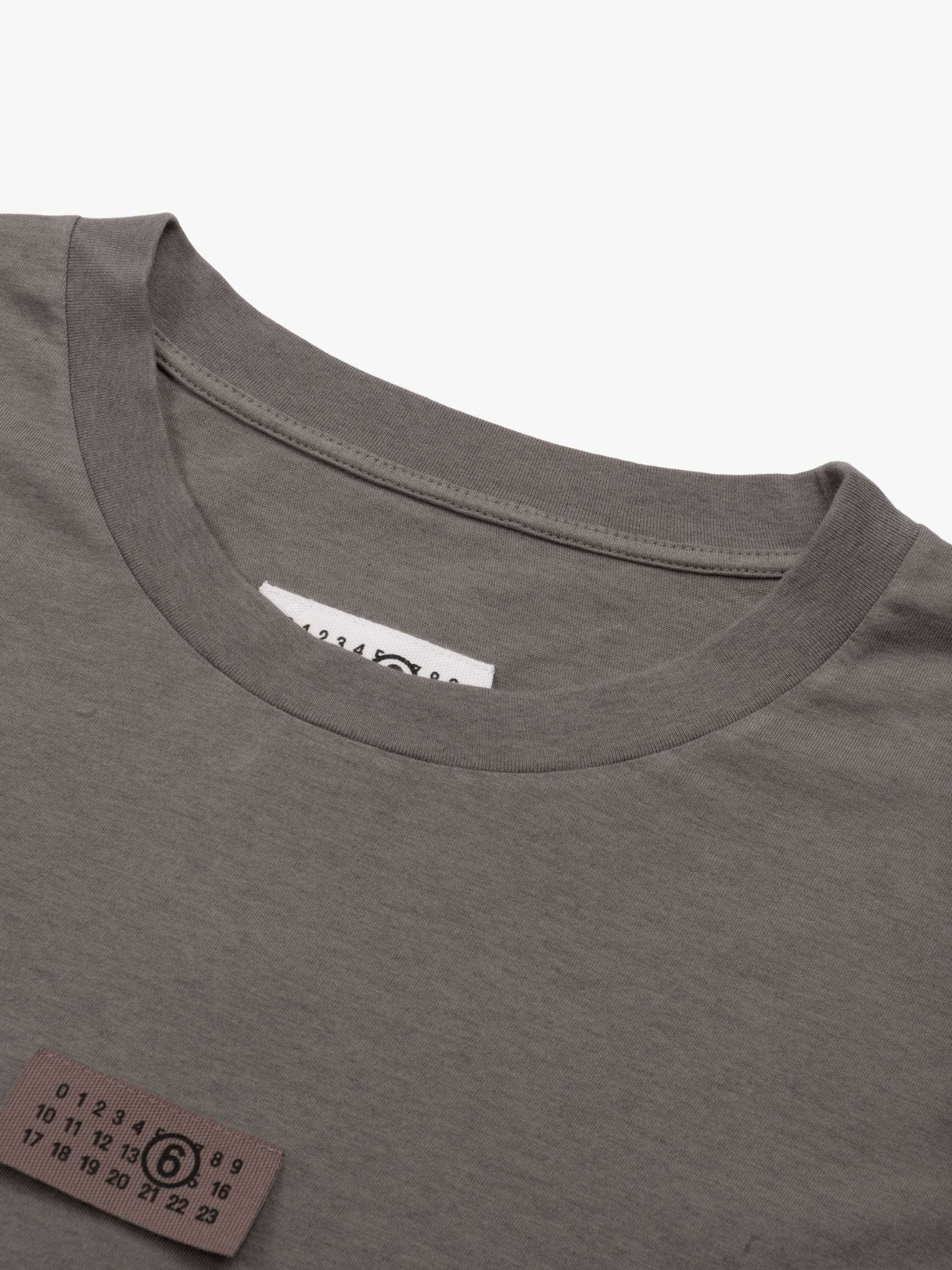 MM6 Logo Label Tee Green Melange