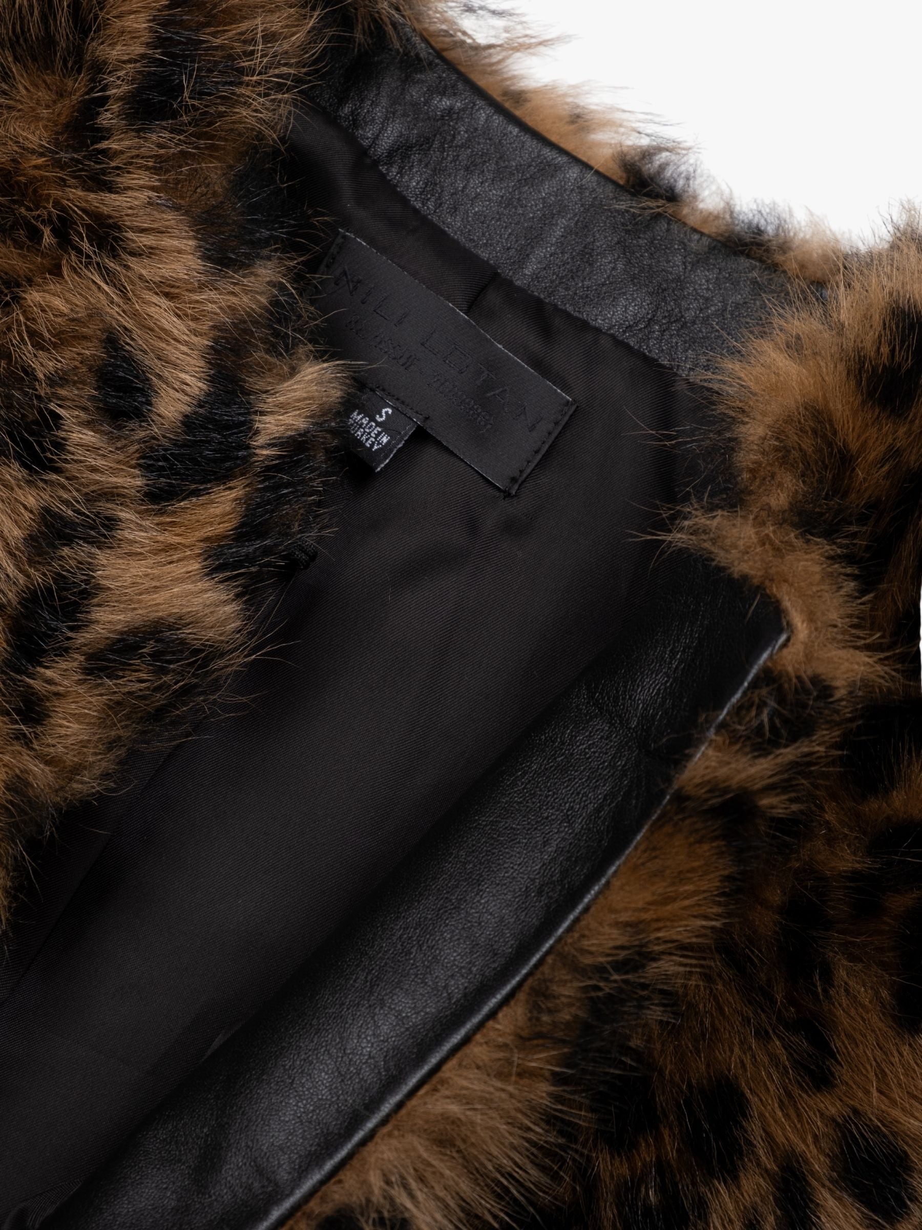 Nili Lotan Elan Shearling Jacket Camel Leoprad