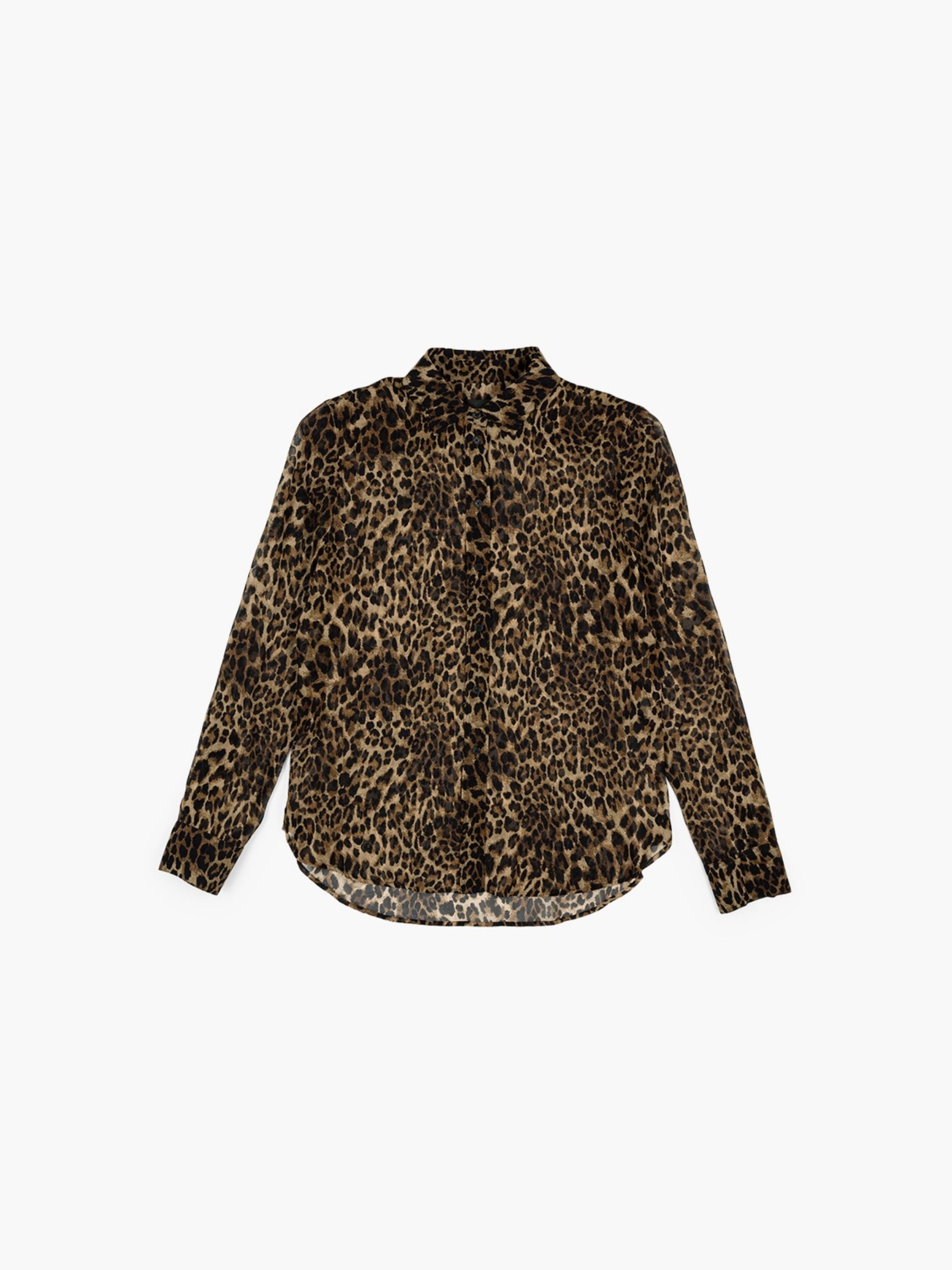 Nili Lotan Gaia Slim Shirt Vintage Leopard