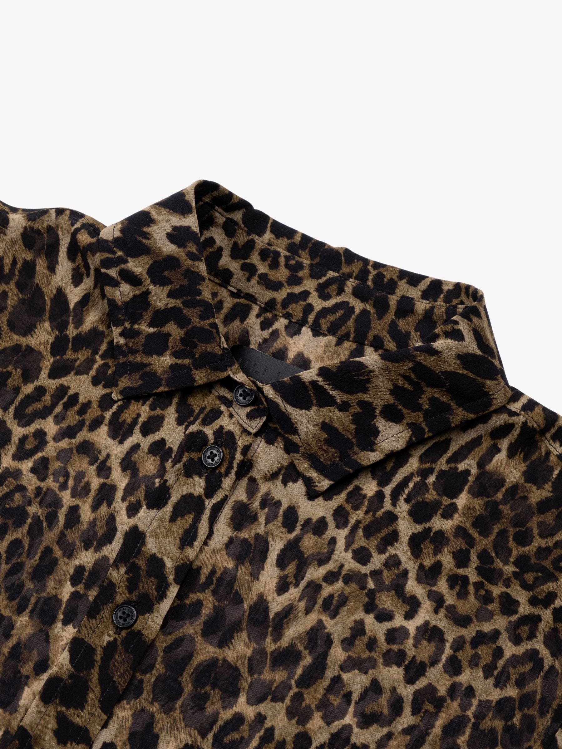 Nili Lotan Gaia Slim Shirt Vintage Leopard