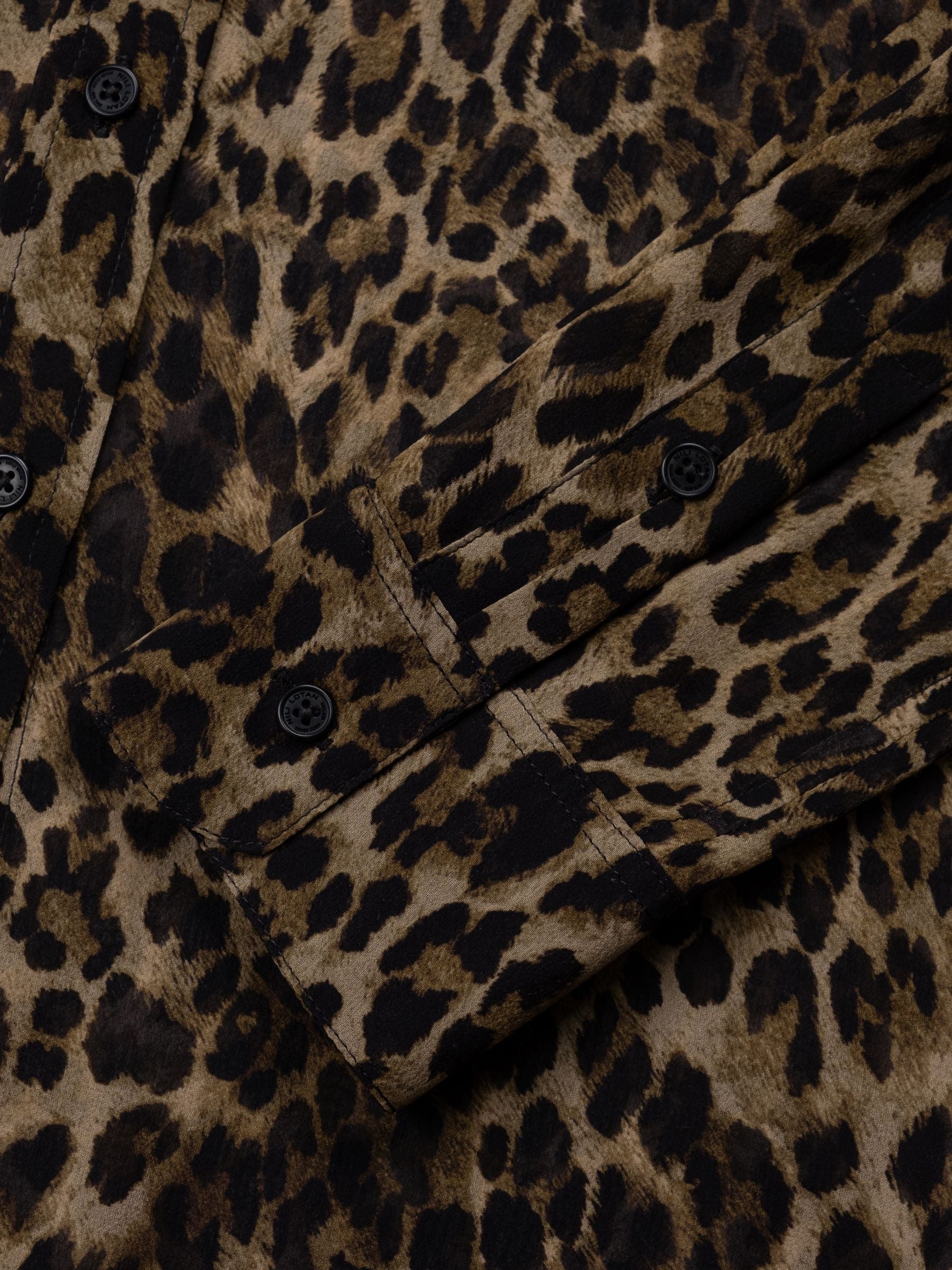 Nili Lotan Gaia Slim Shirt Vintage Leopard