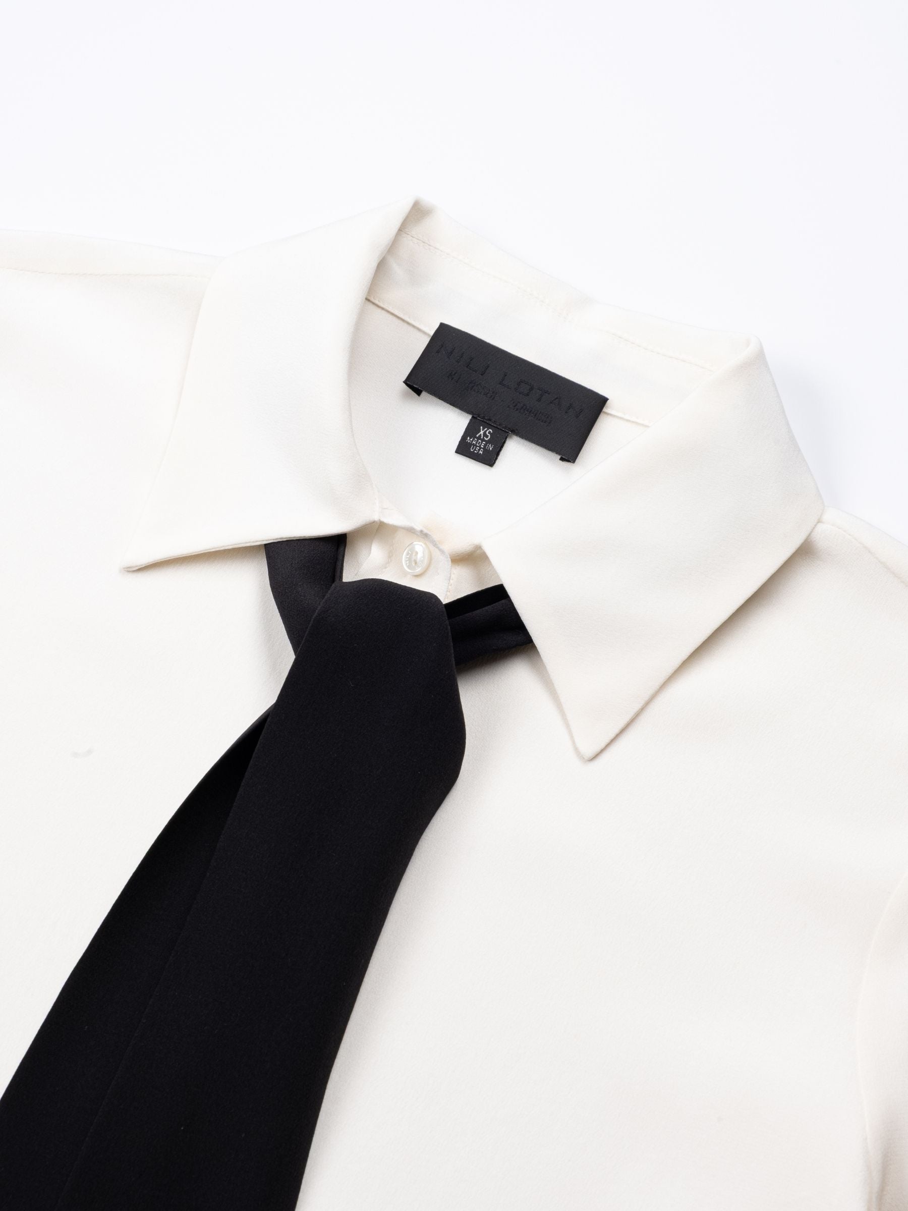 Nili Lotan Hanford Shirt Ivory/Black