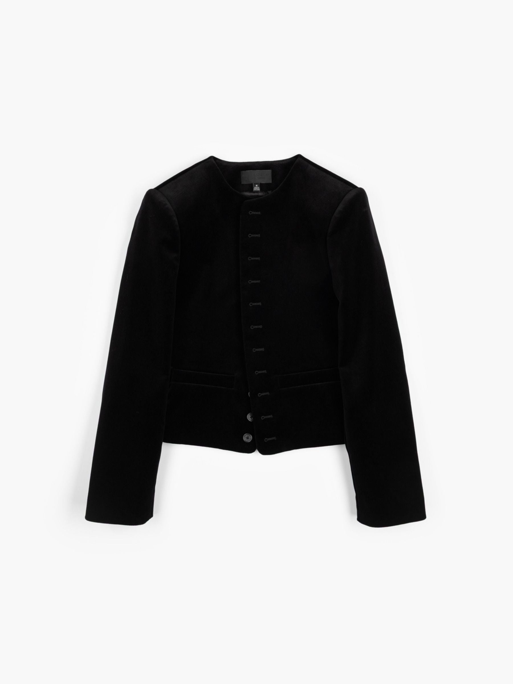 Nili Lotan Patti Short Velvet Jacket Black