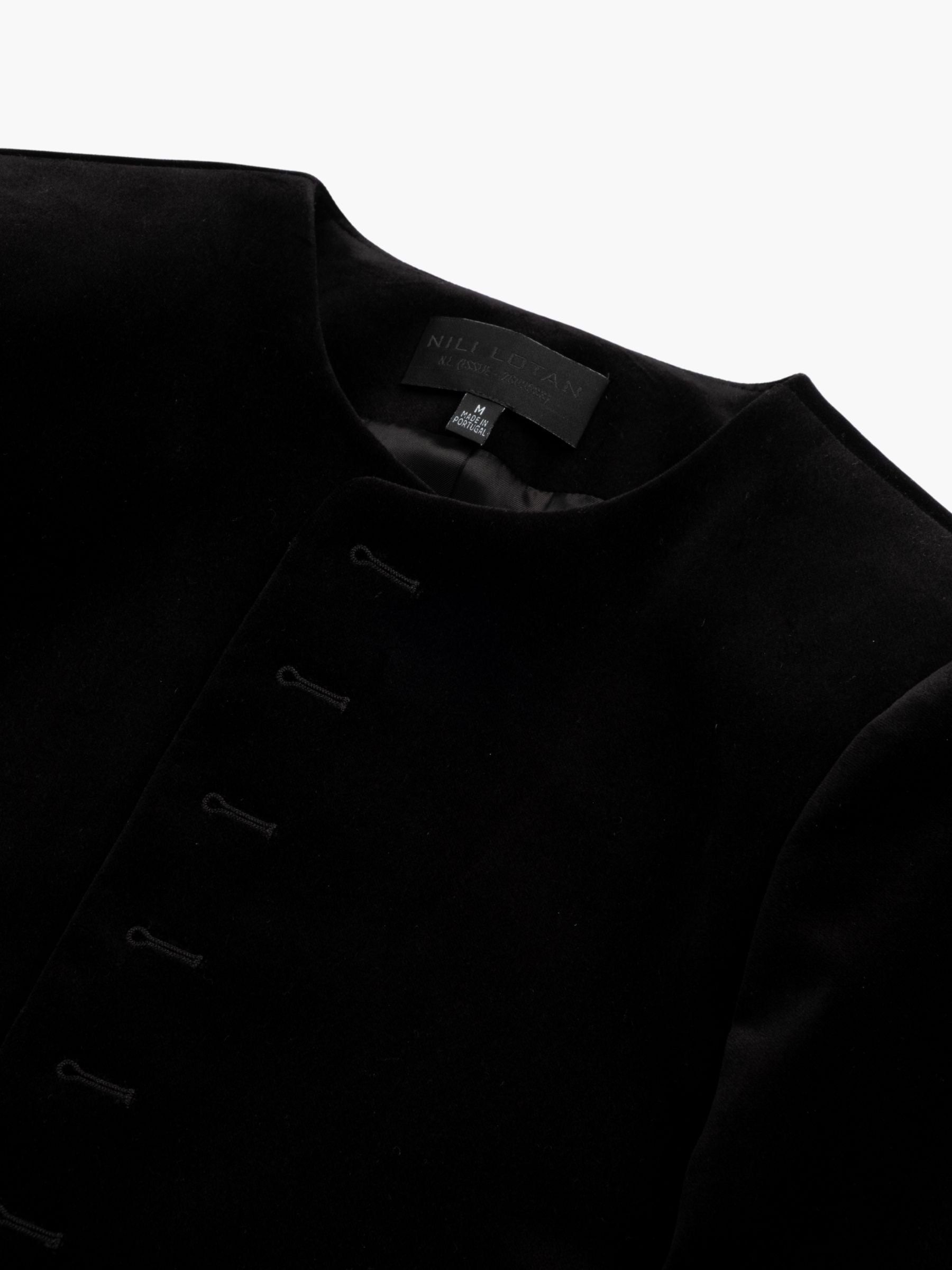 Nili Lotan Patti Short Velvet Jacket Black