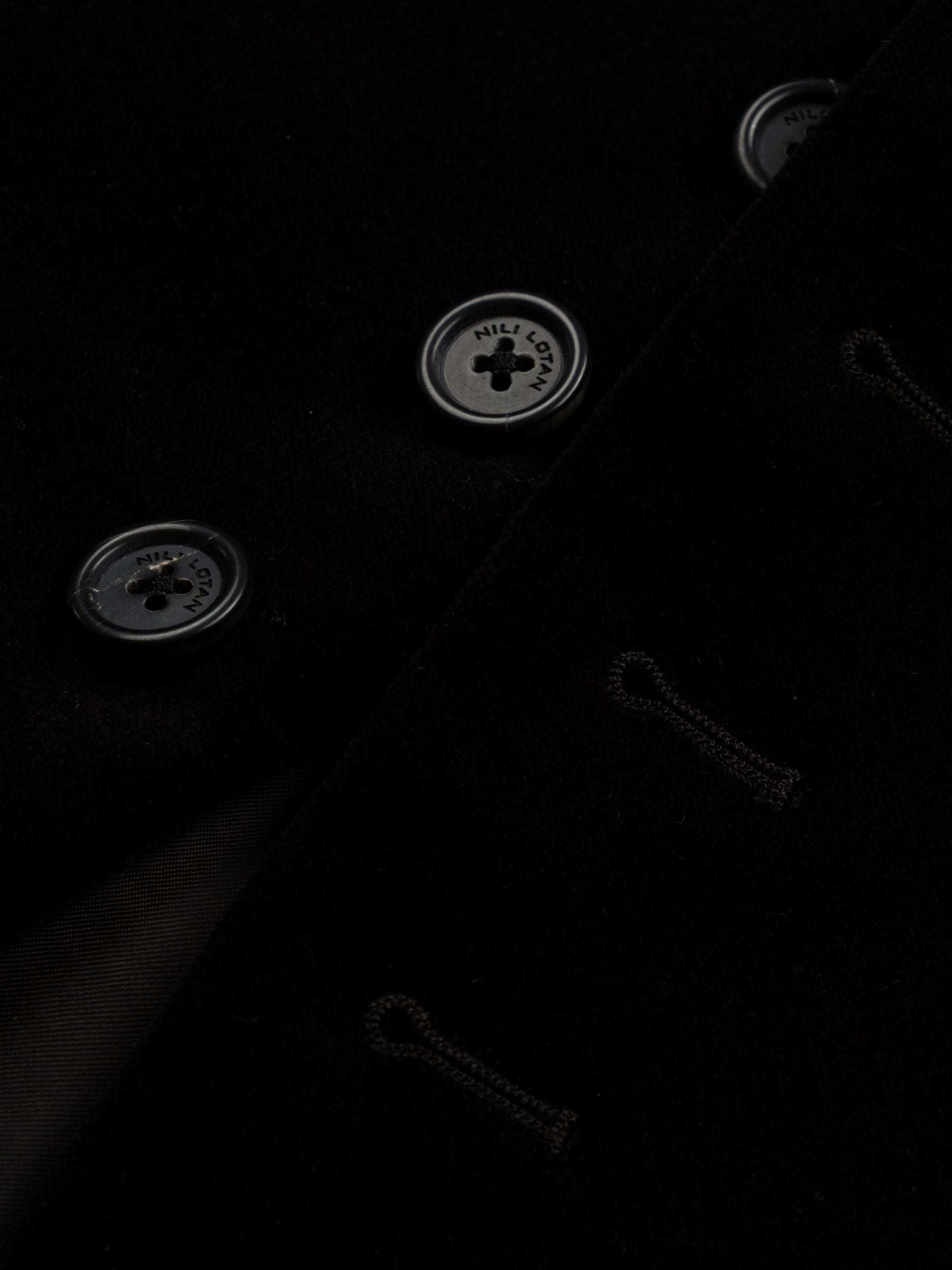 Nili Lotan Patti Short Velvet Jacket Black