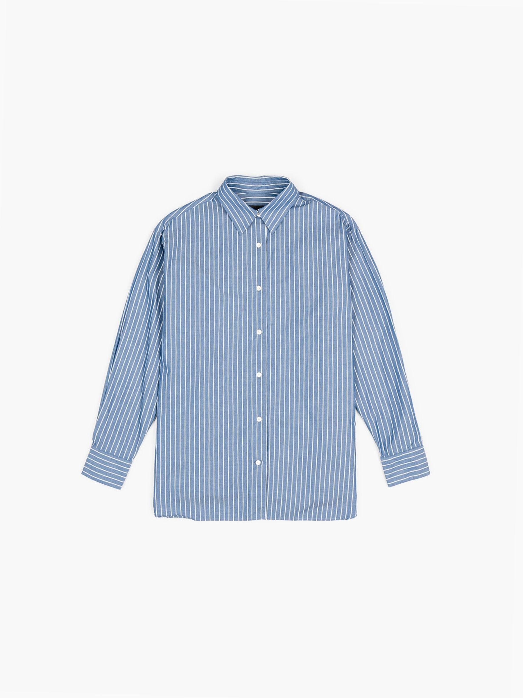 Nili Lotan Yorke Shirt Dark Navy White Stripes