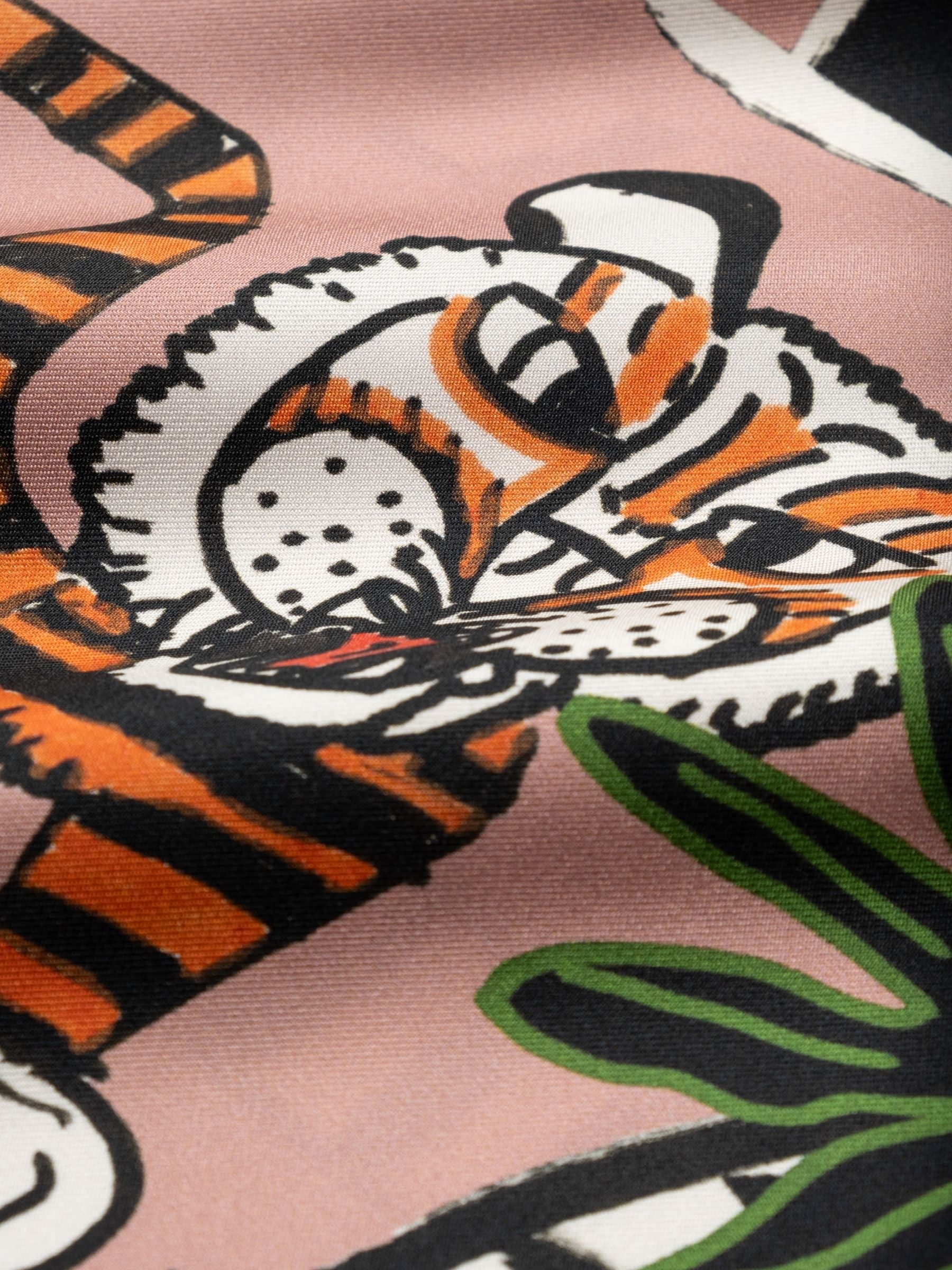 Odeeh Cats Tigers Silk Blouse Blush