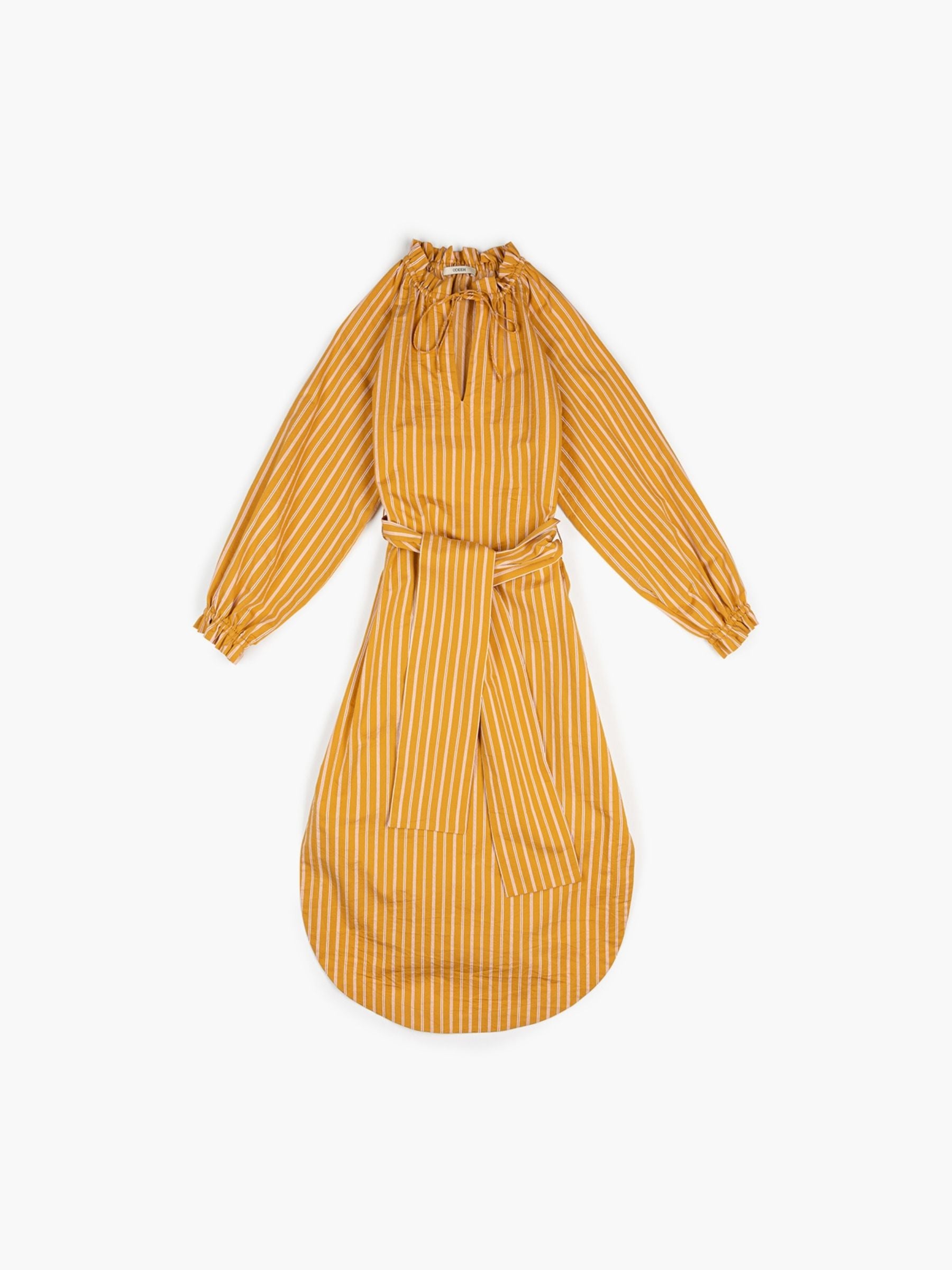 Odeeh Fancy Stripe Dress ocker
