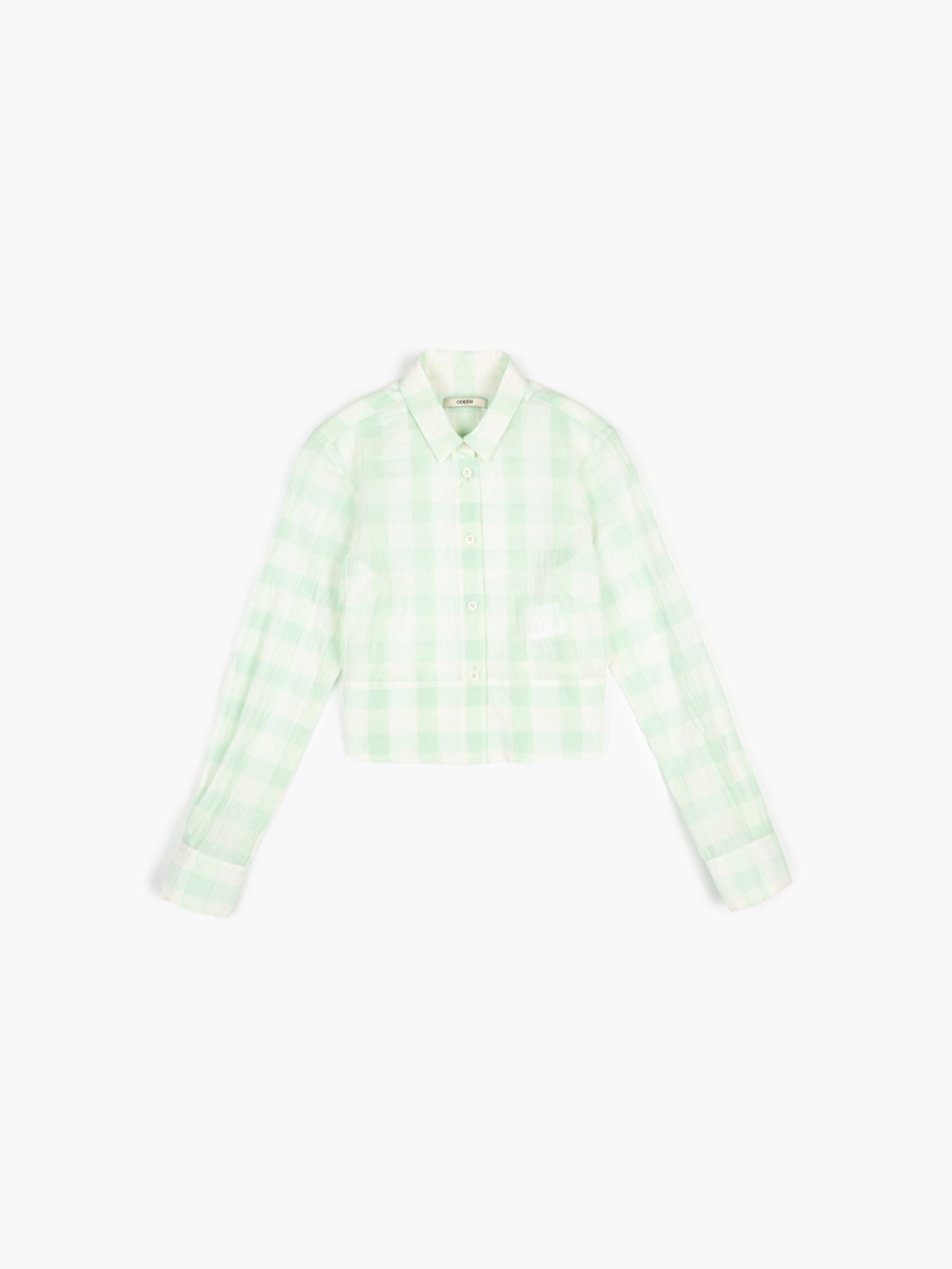Odeeh Gauze Vichy Blouse Glass Green