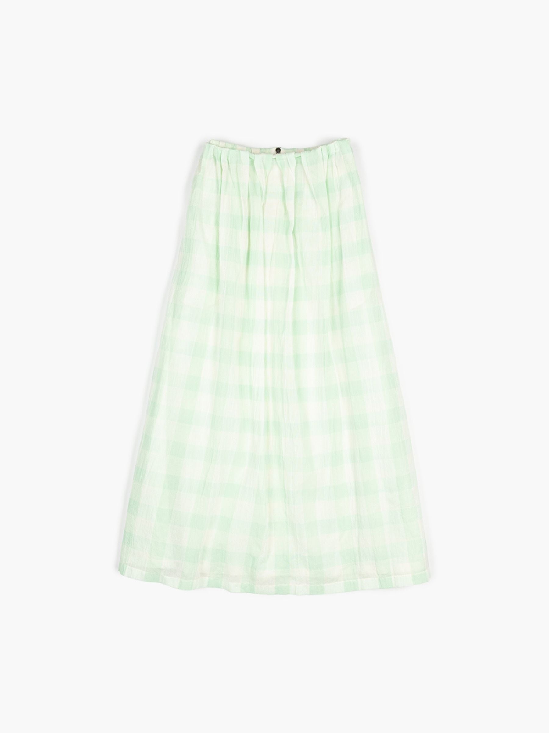 Odeeh Gauze Vichy Skirt Glass Green
