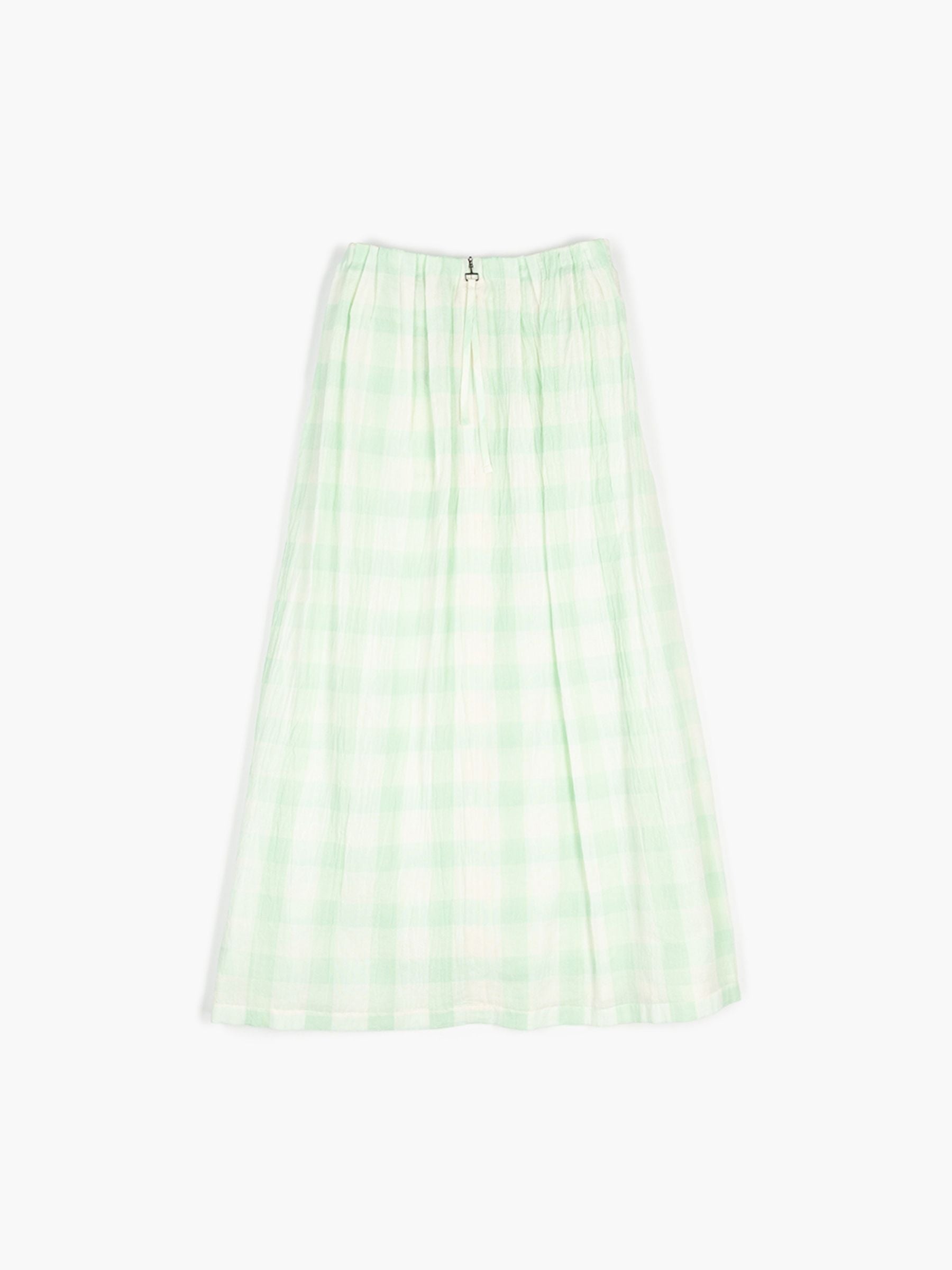 Odeeh Gauze Vichy Skirt Glass Green