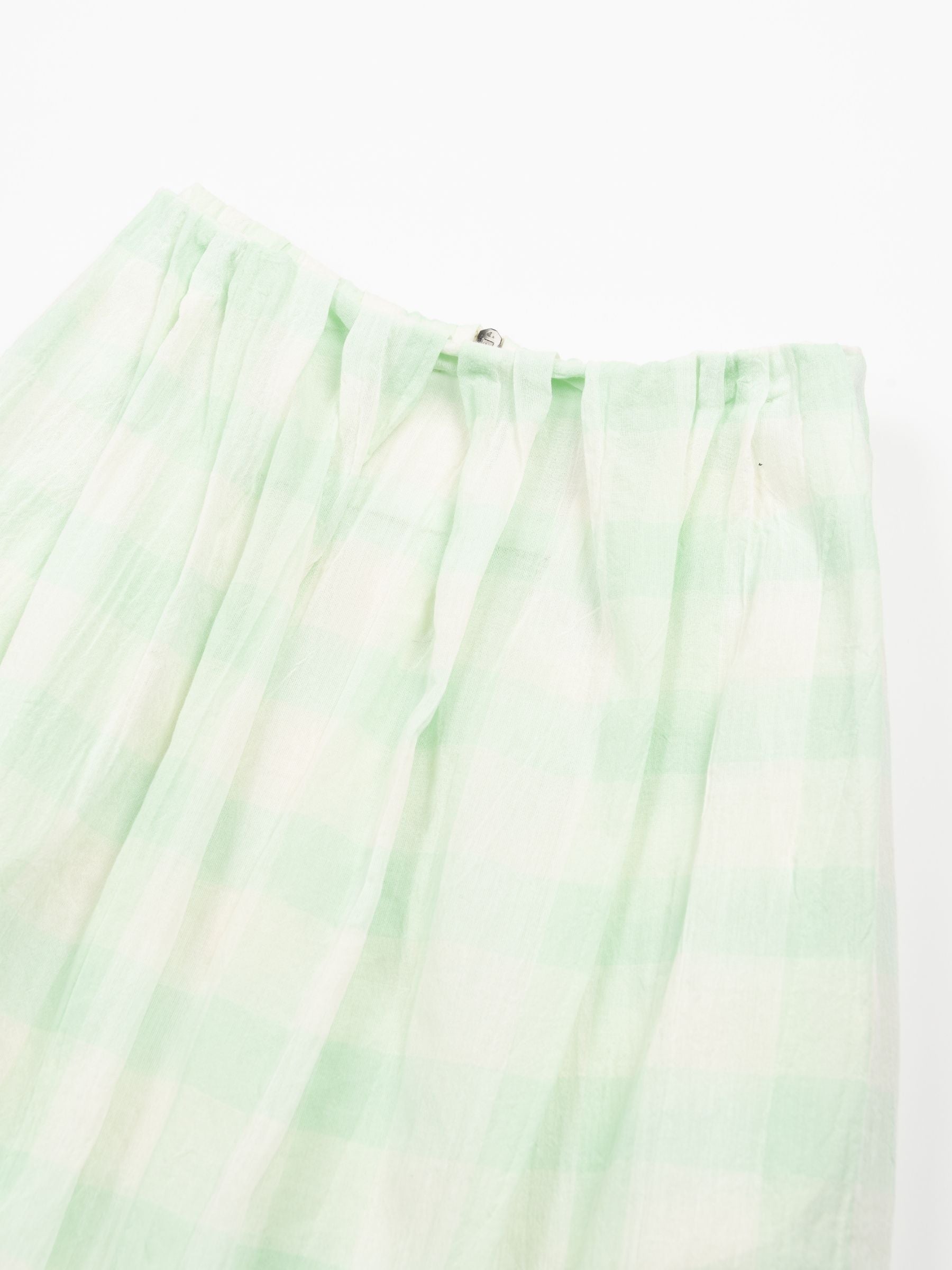 Odeeh Gauze Vichy Skirt Glass Green