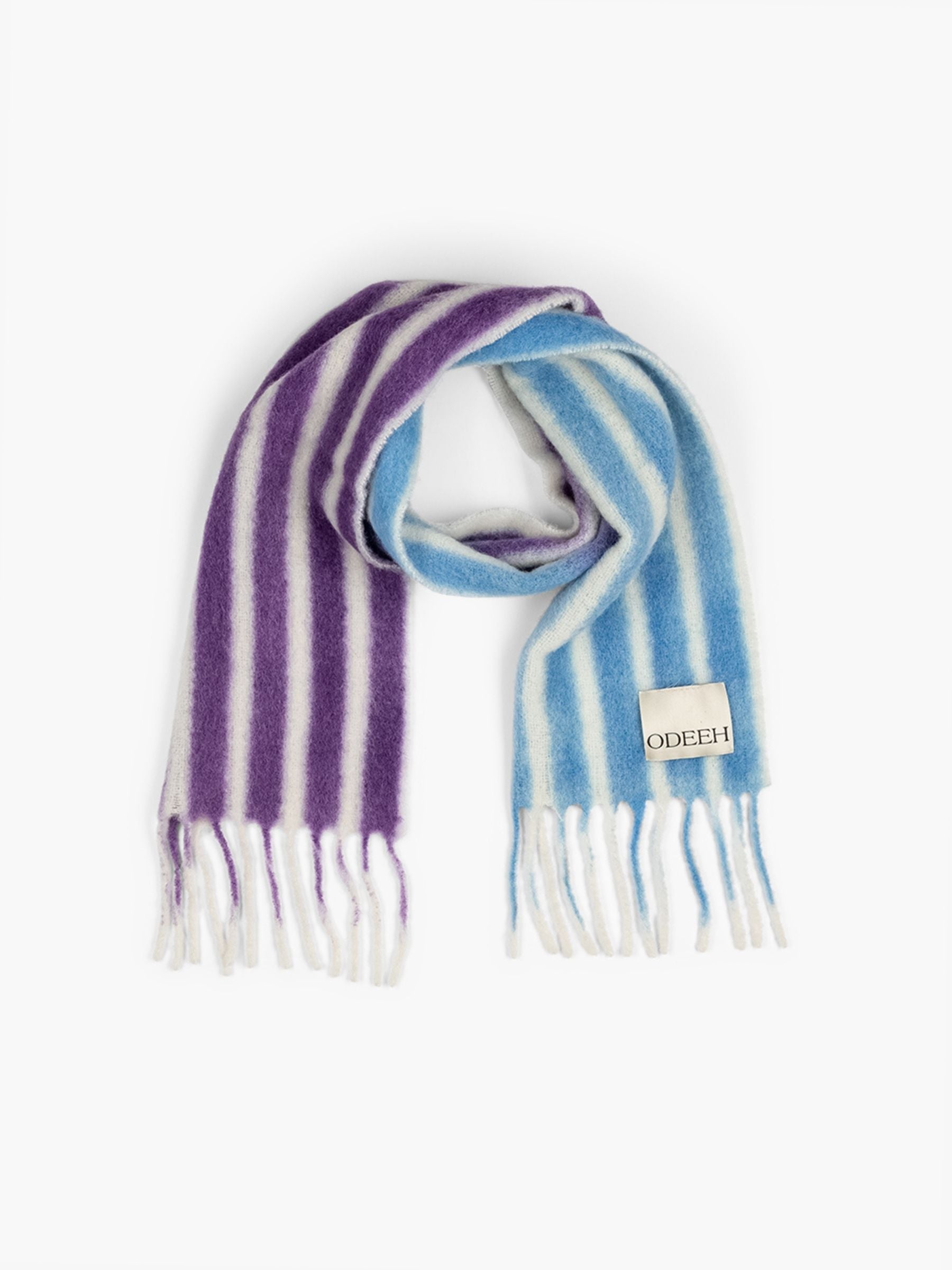 Odeeh Handpainted Stripes Scarf Lilac