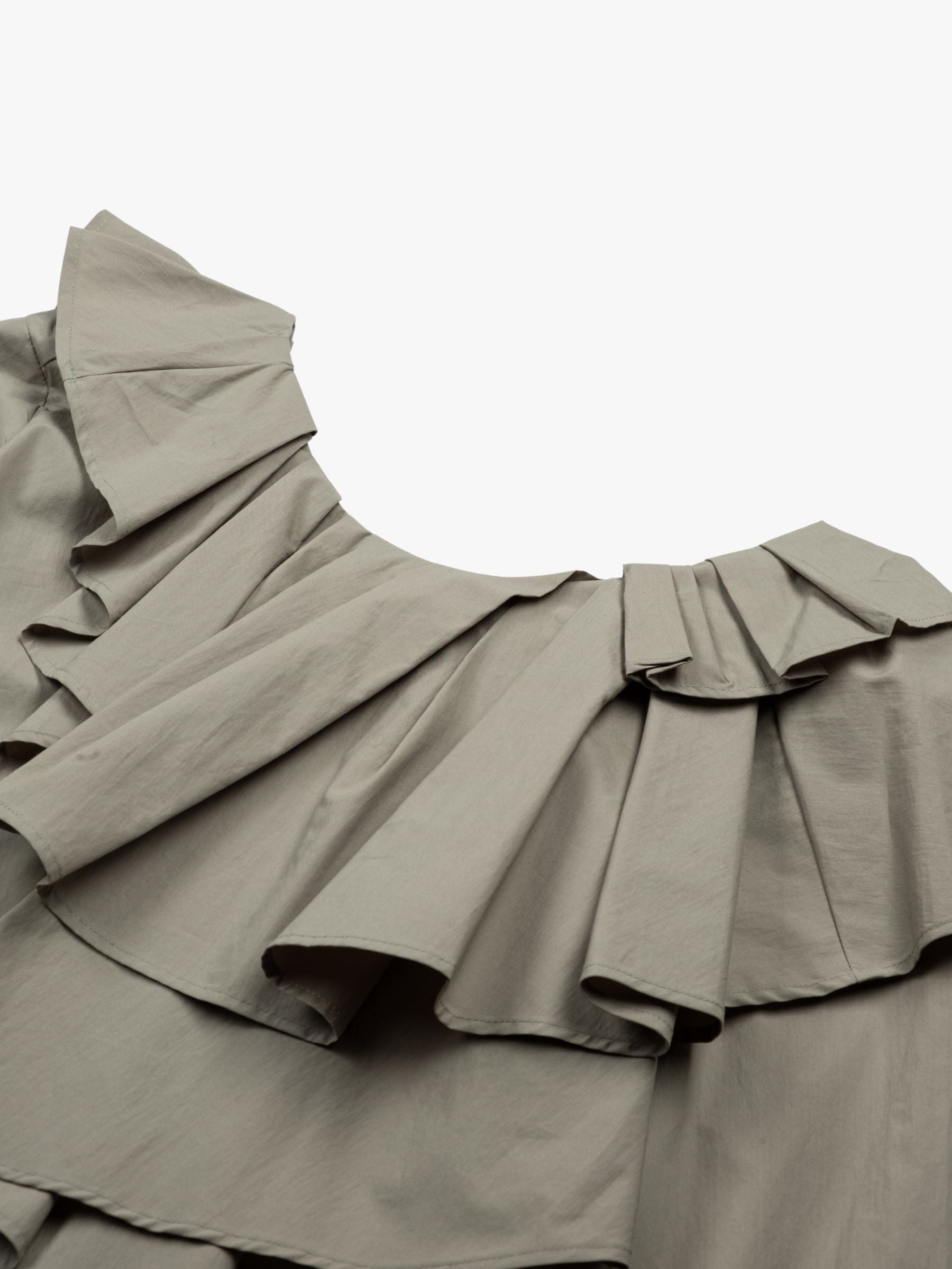 Odeeh Light Poplin Ruffle Blouse French Green