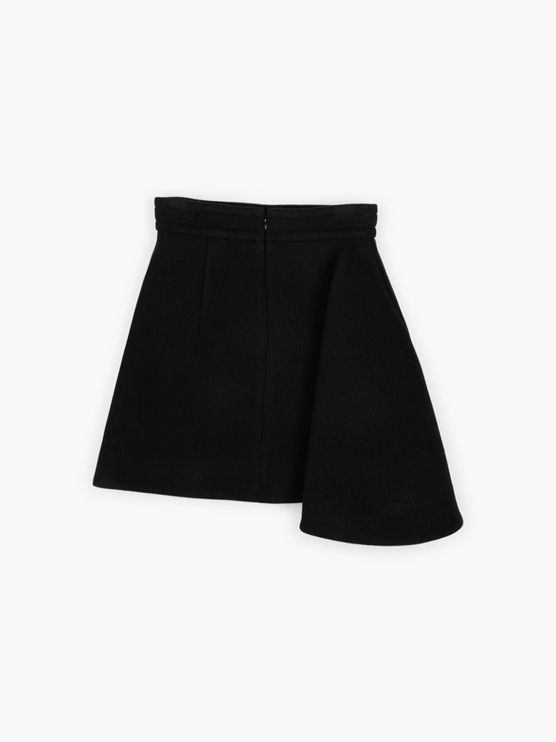 Patou Asymmetrical Mini Skirt Black