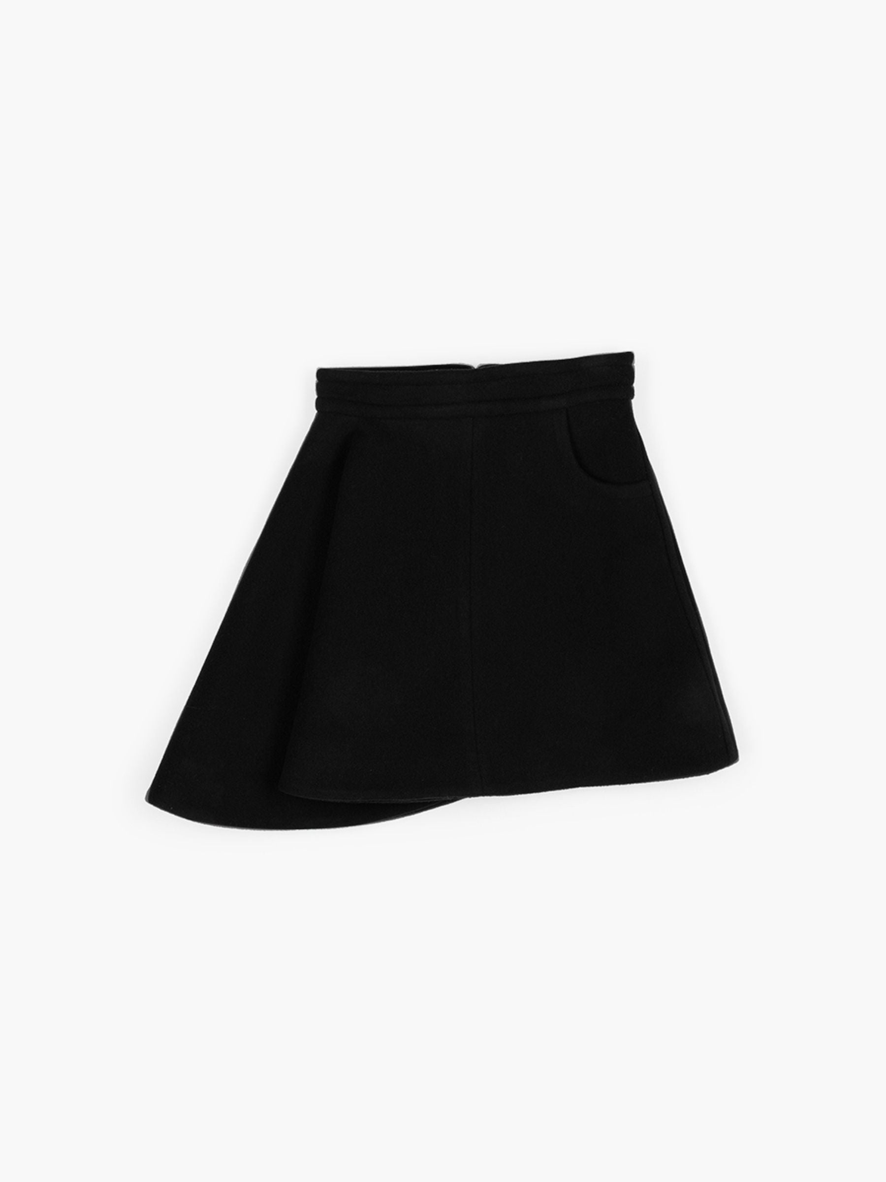 Patou Asymmetrical Mini Skirt Black