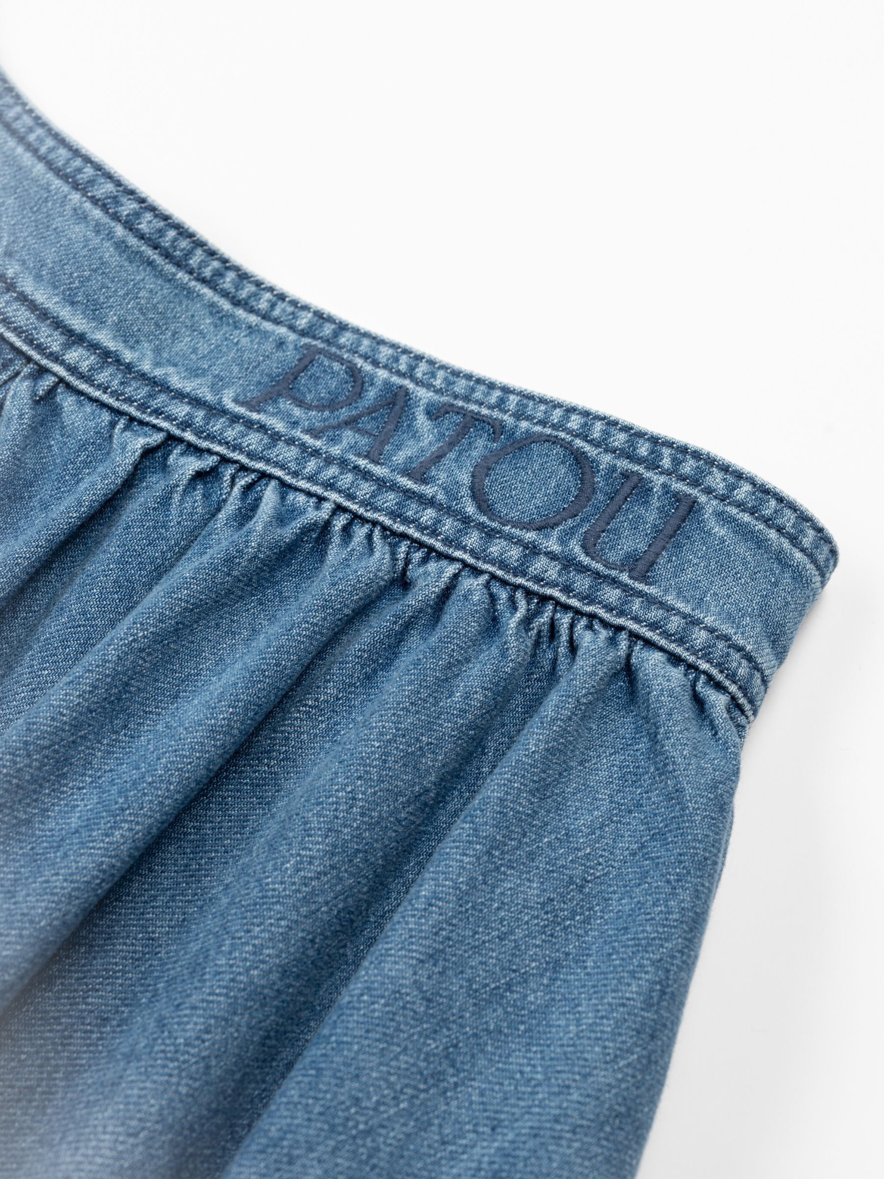 Patou Buttoned Maxi Skirt Heritage Blue Wash