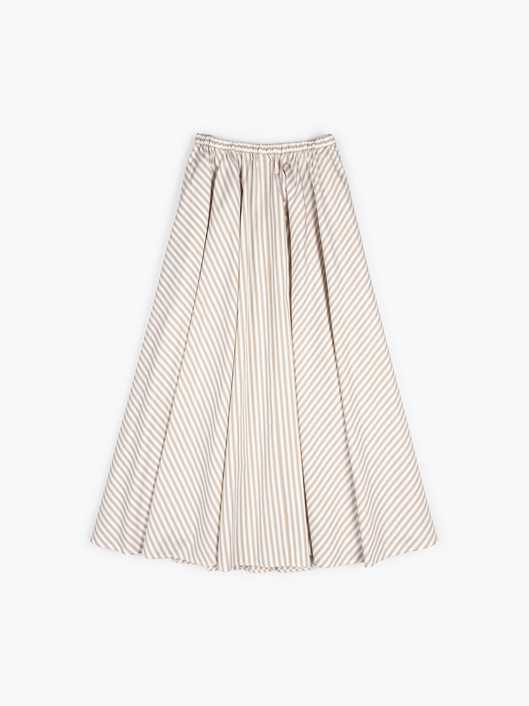 Patou Elasticated Midi Skirt Dolce Coffee Stripes