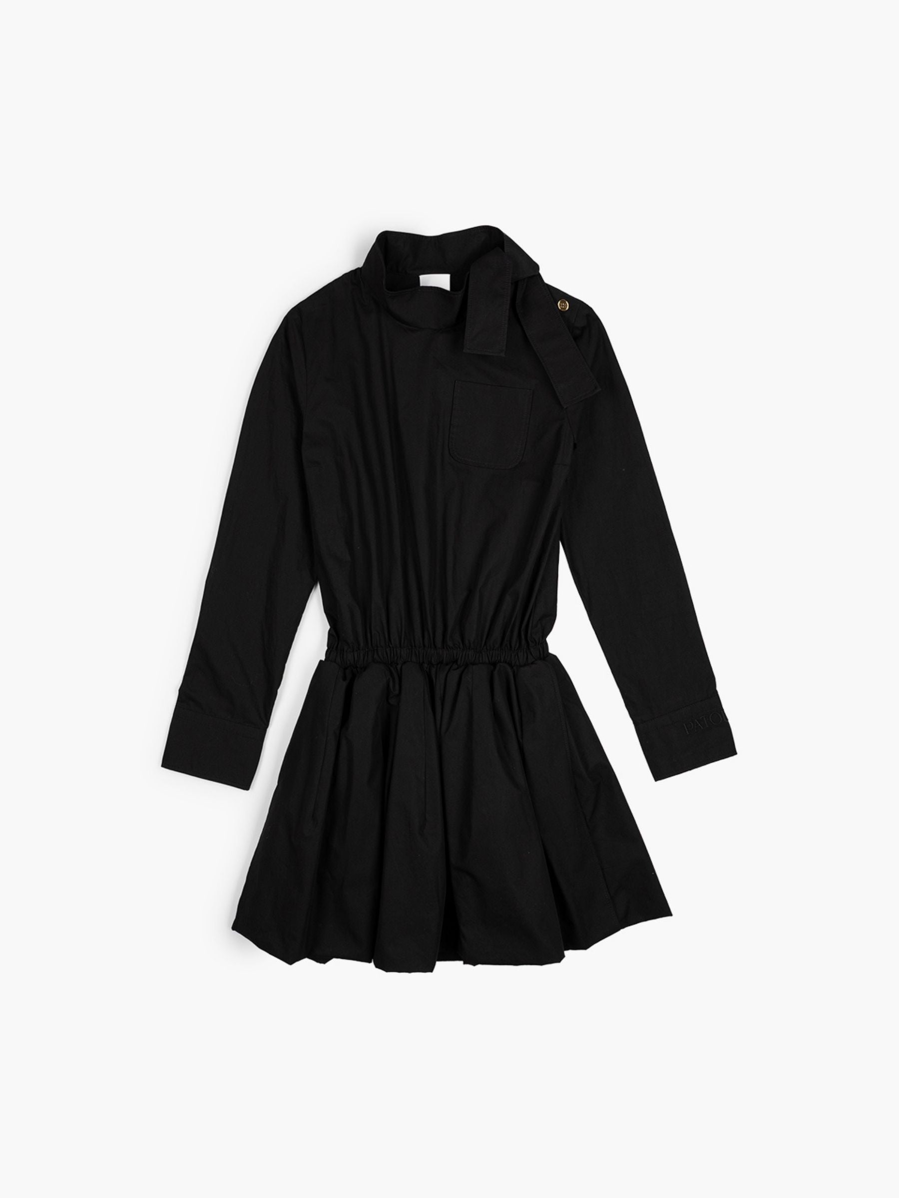 Patou Long Sleeves Bloomer Mini Dress Black