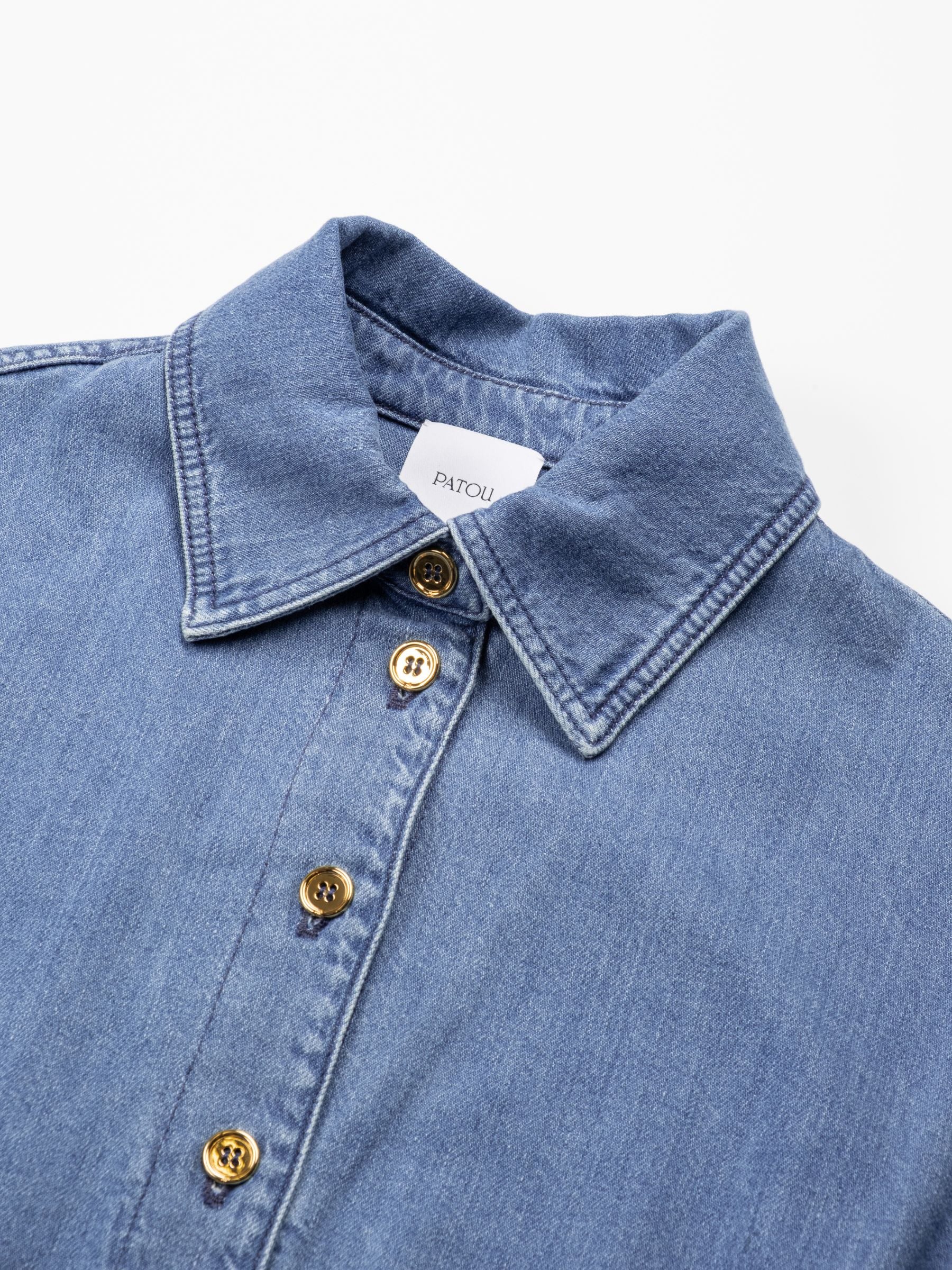 Patou Long Sleeves Knot Shirt Heritage Blue Wash