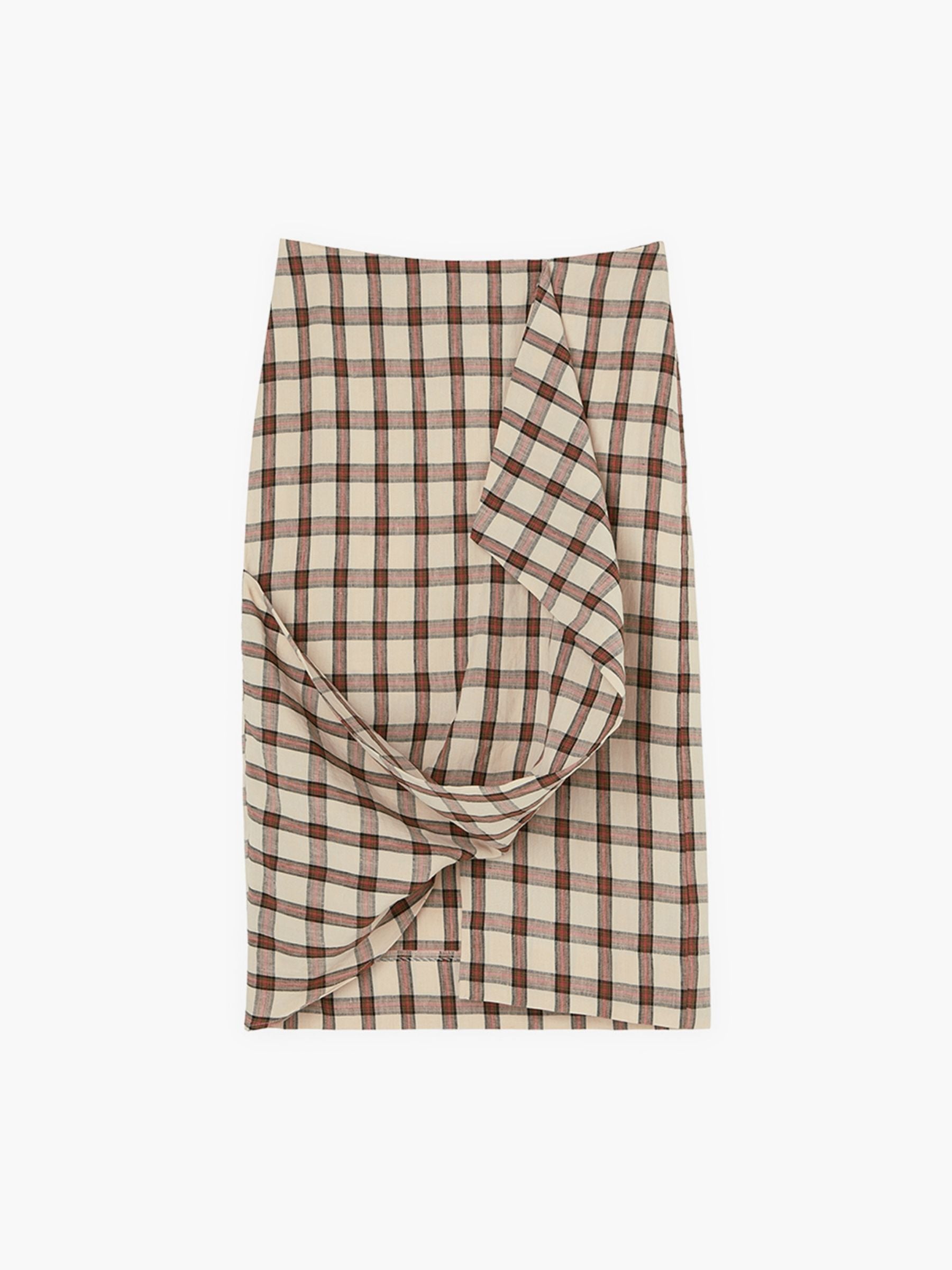 Rohe Draped Check Skirt Red Table Check