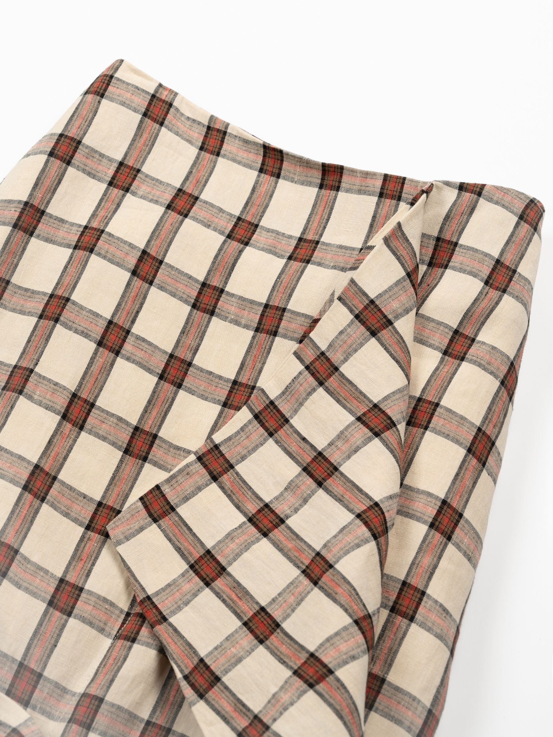Rohe Draped Check Skirt Red Table Check