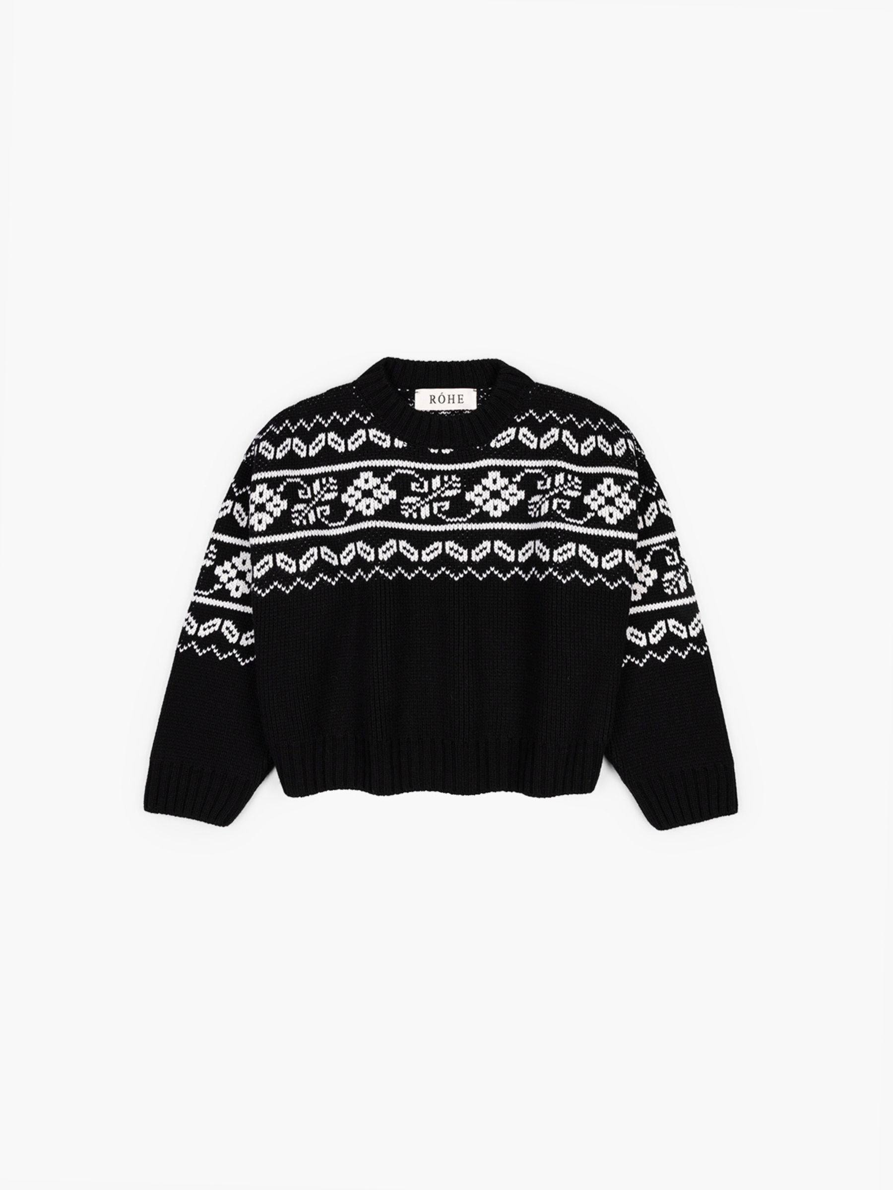 Rohe Fair-isle Knitted Jumper Black