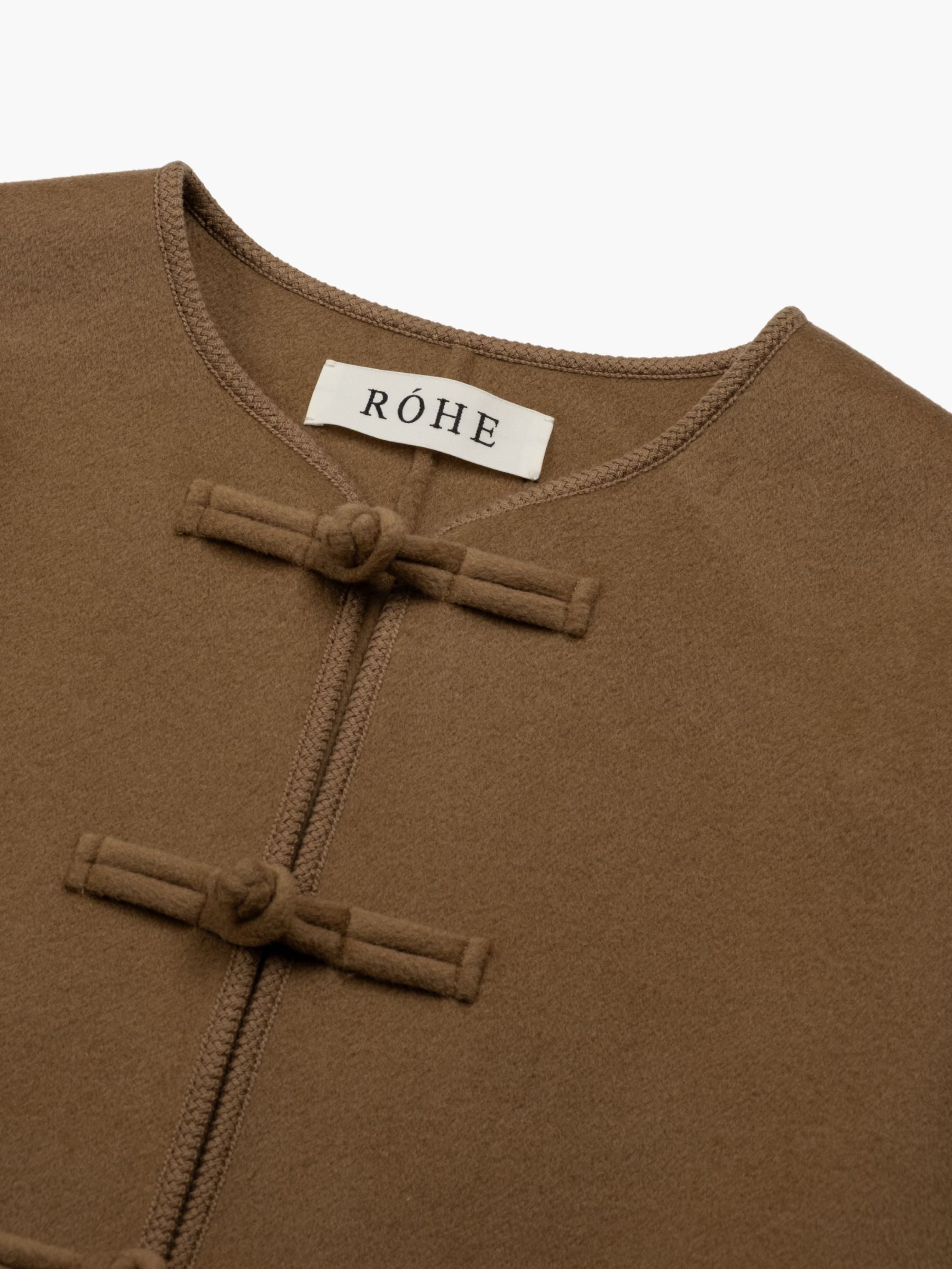 Rohe Mandarin Double-faced Wool Jacket Camel