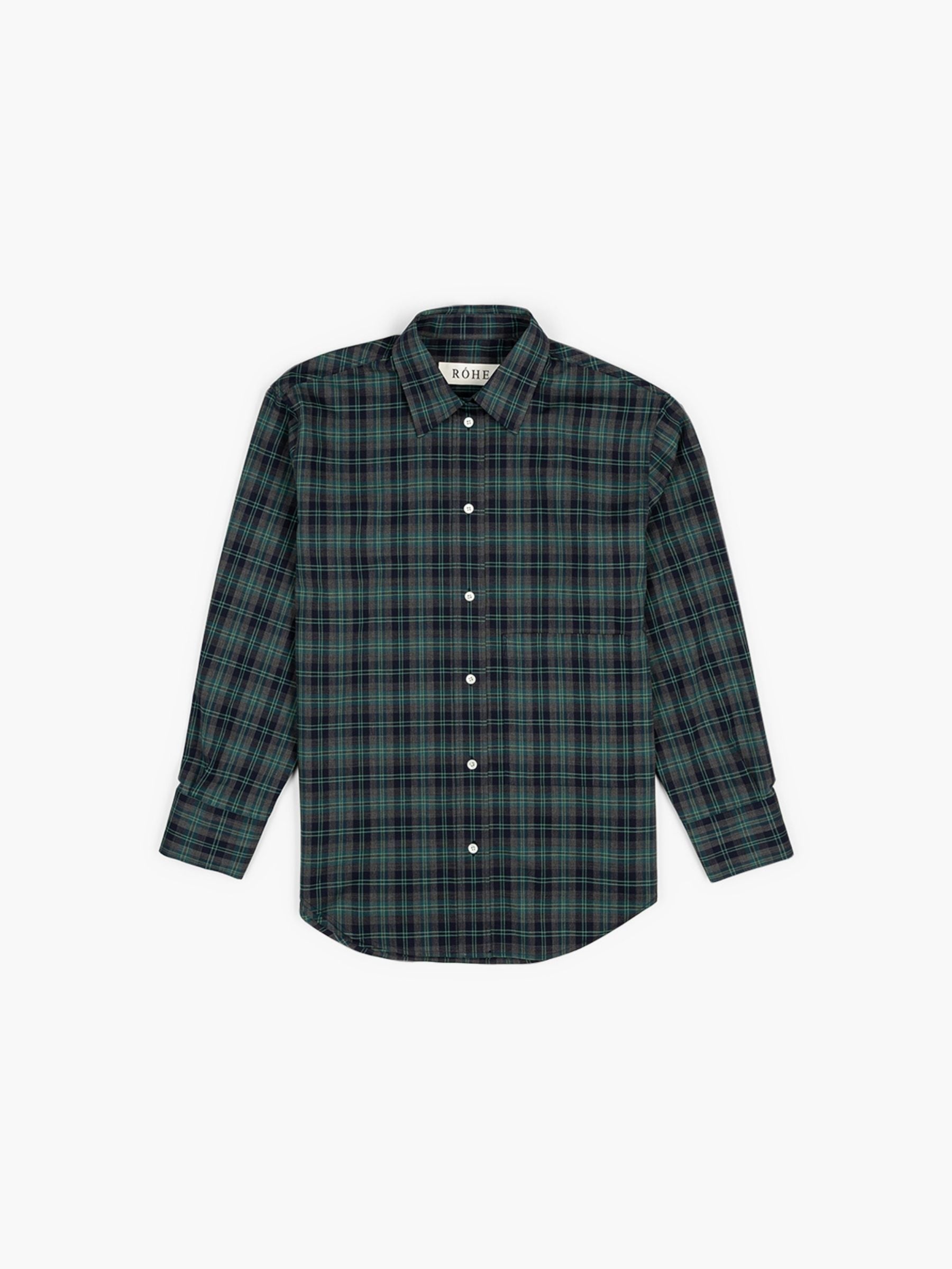 Rohe Oversized Check Shirt Retro Green Check