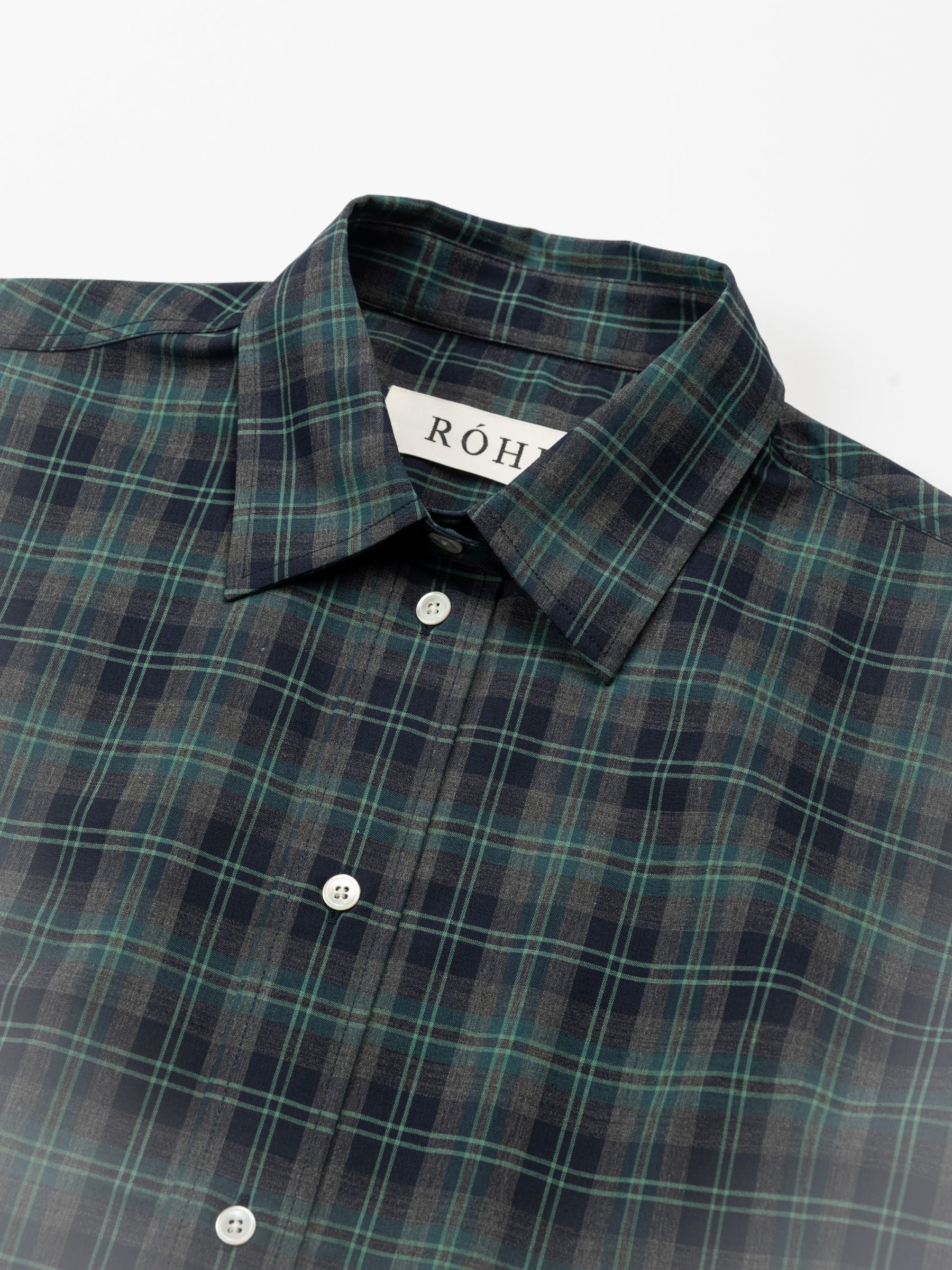Rohe Oversized Check Shirt Retro Green Check