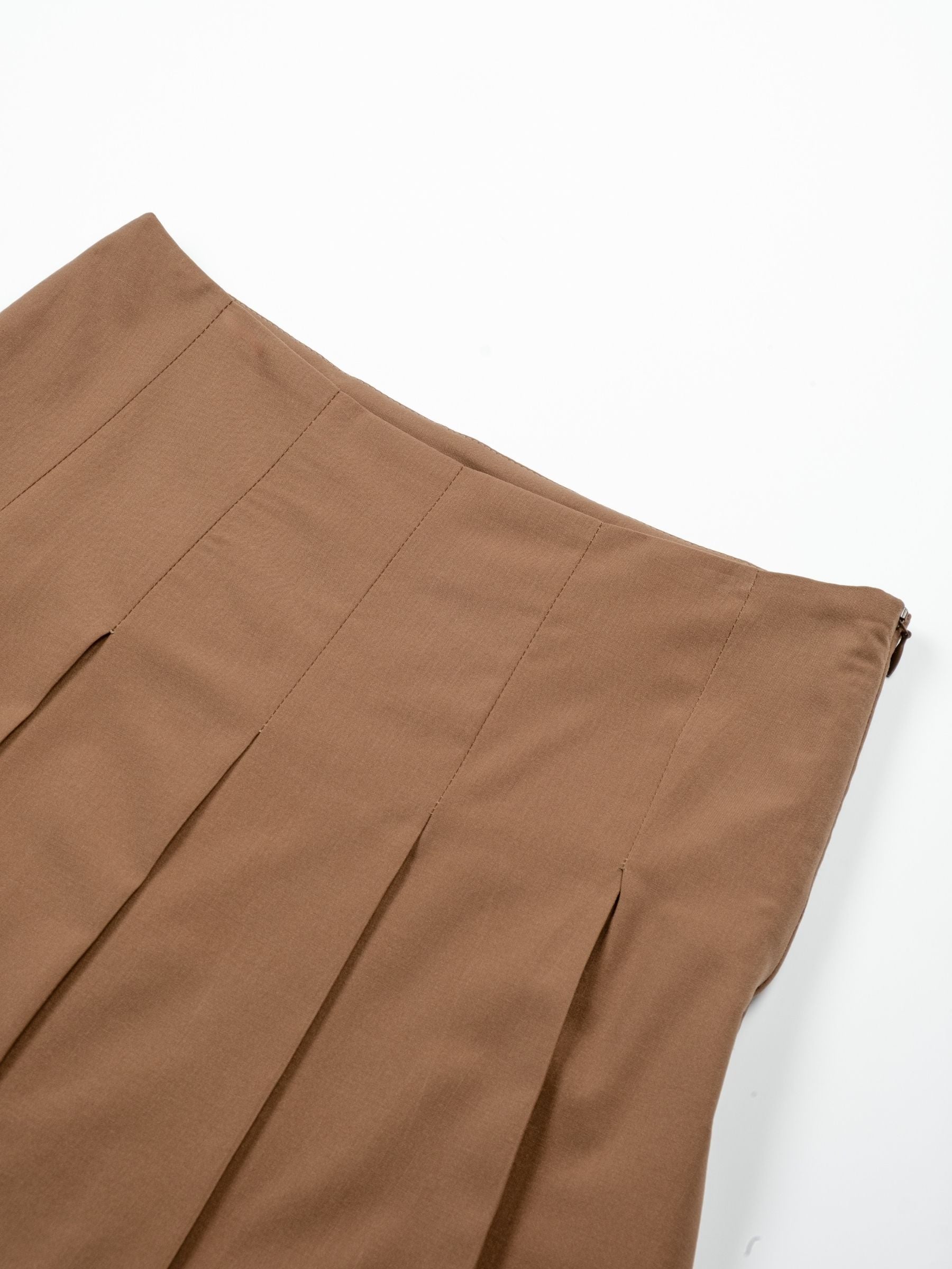 Rohe Pleated Wool Skirt Mocha