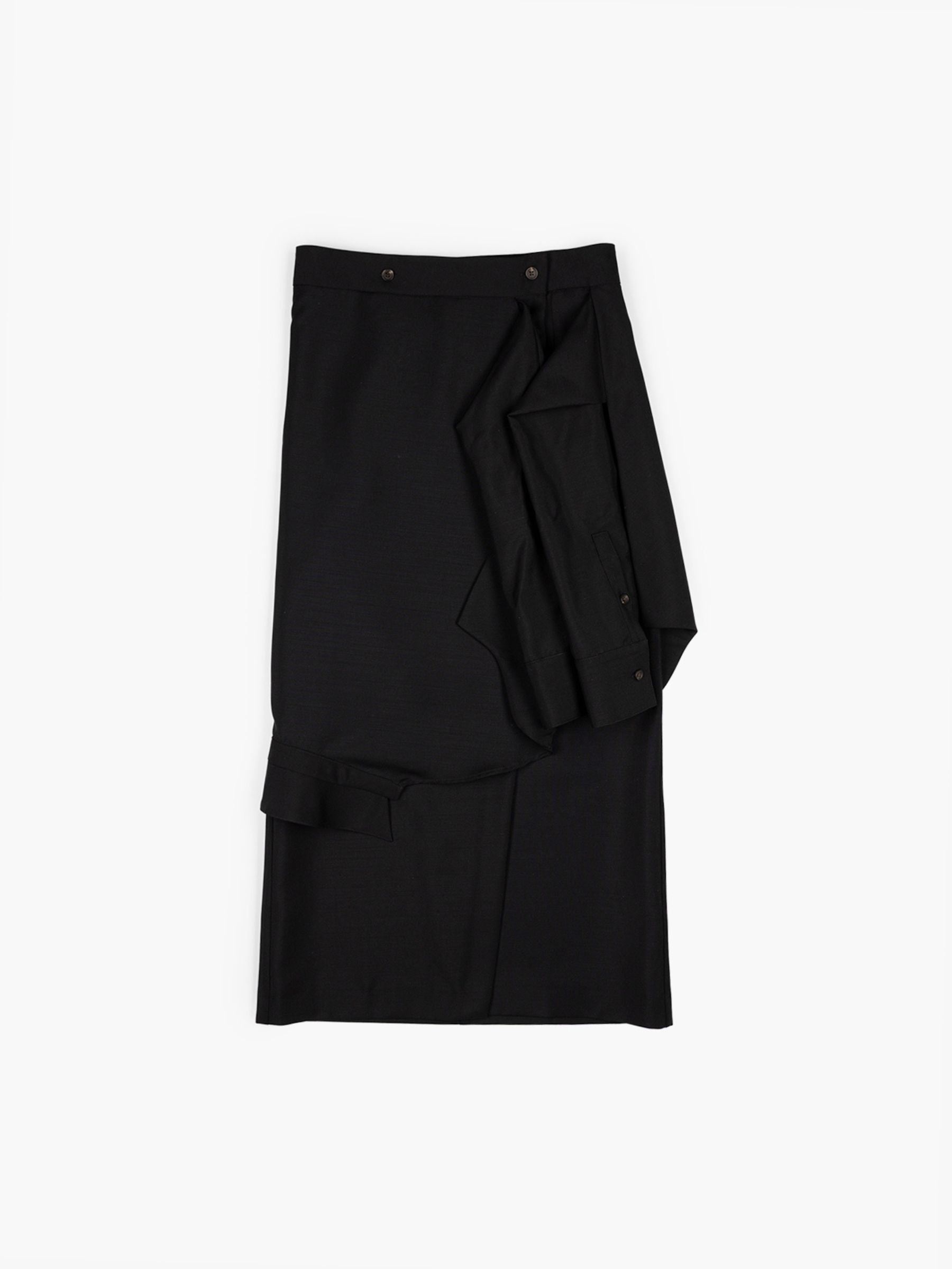 Rohe Shirt Wrap Skirt Black