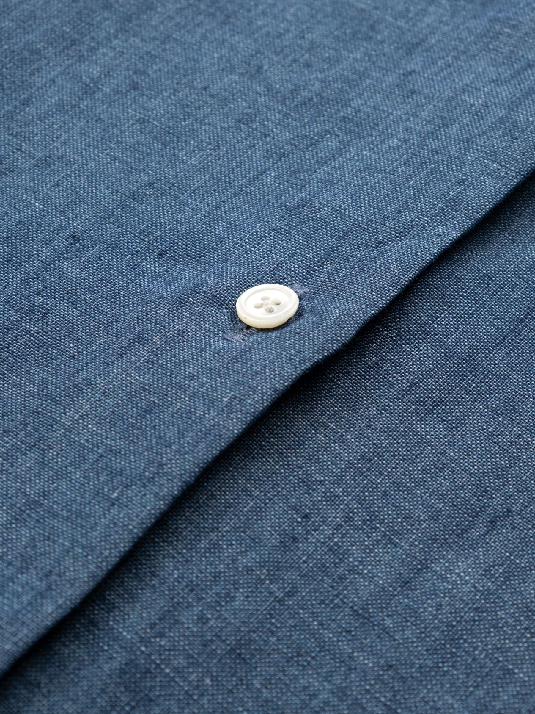 Rohe Slub Classic Chambray Linen Shirt Ocean Blue