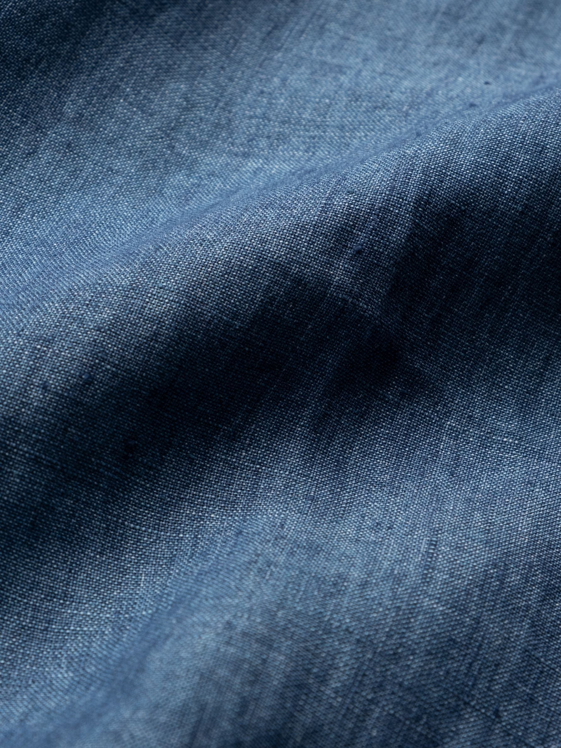 Rohe Slub Classic Chambray Linen Shirt Ocean Blue