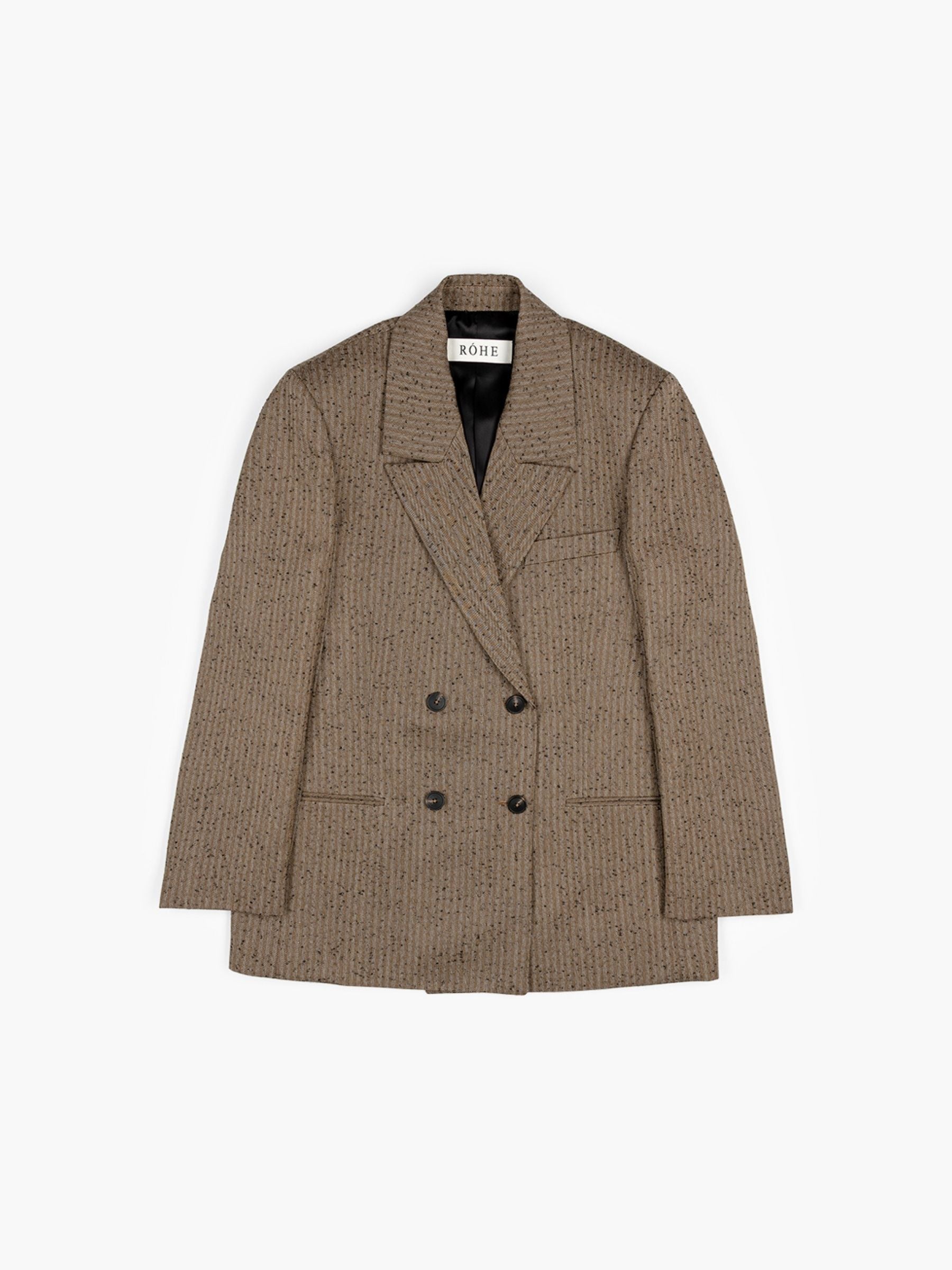 Rohe Slub Herringbone Double-Breasted Blazer Herringbone